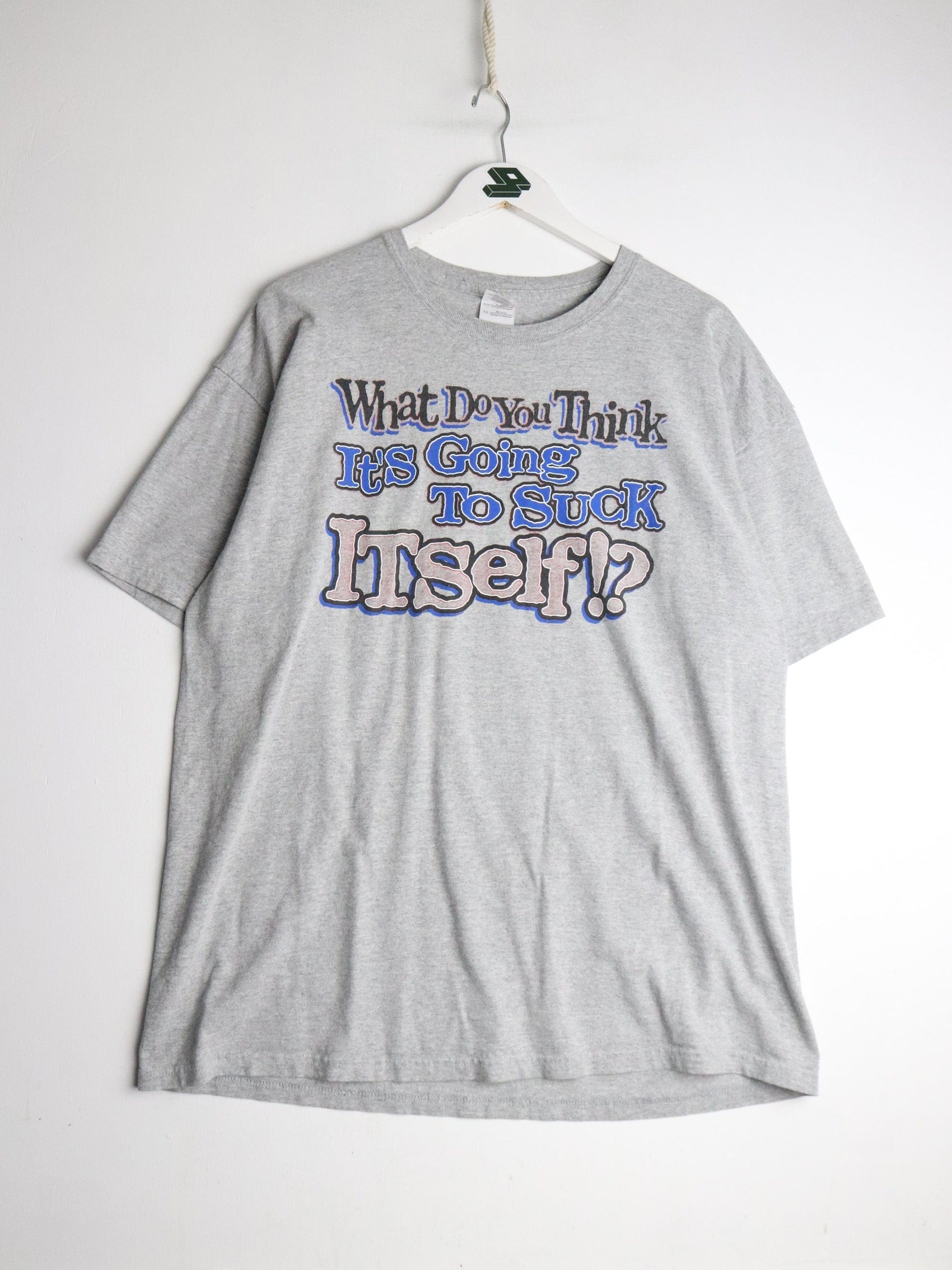 Suck Itself T Shirt Mens XL Grey Funny from propervintagecanada