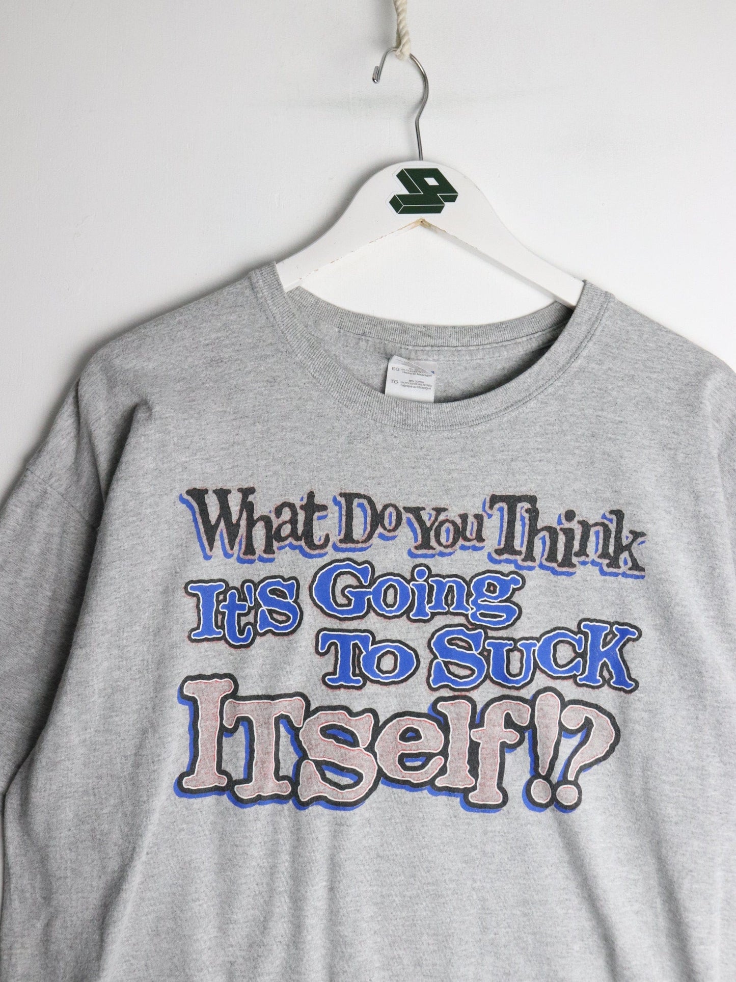 Suck Itself T Shirt Mens XL Grey Funny from propervintagecanada