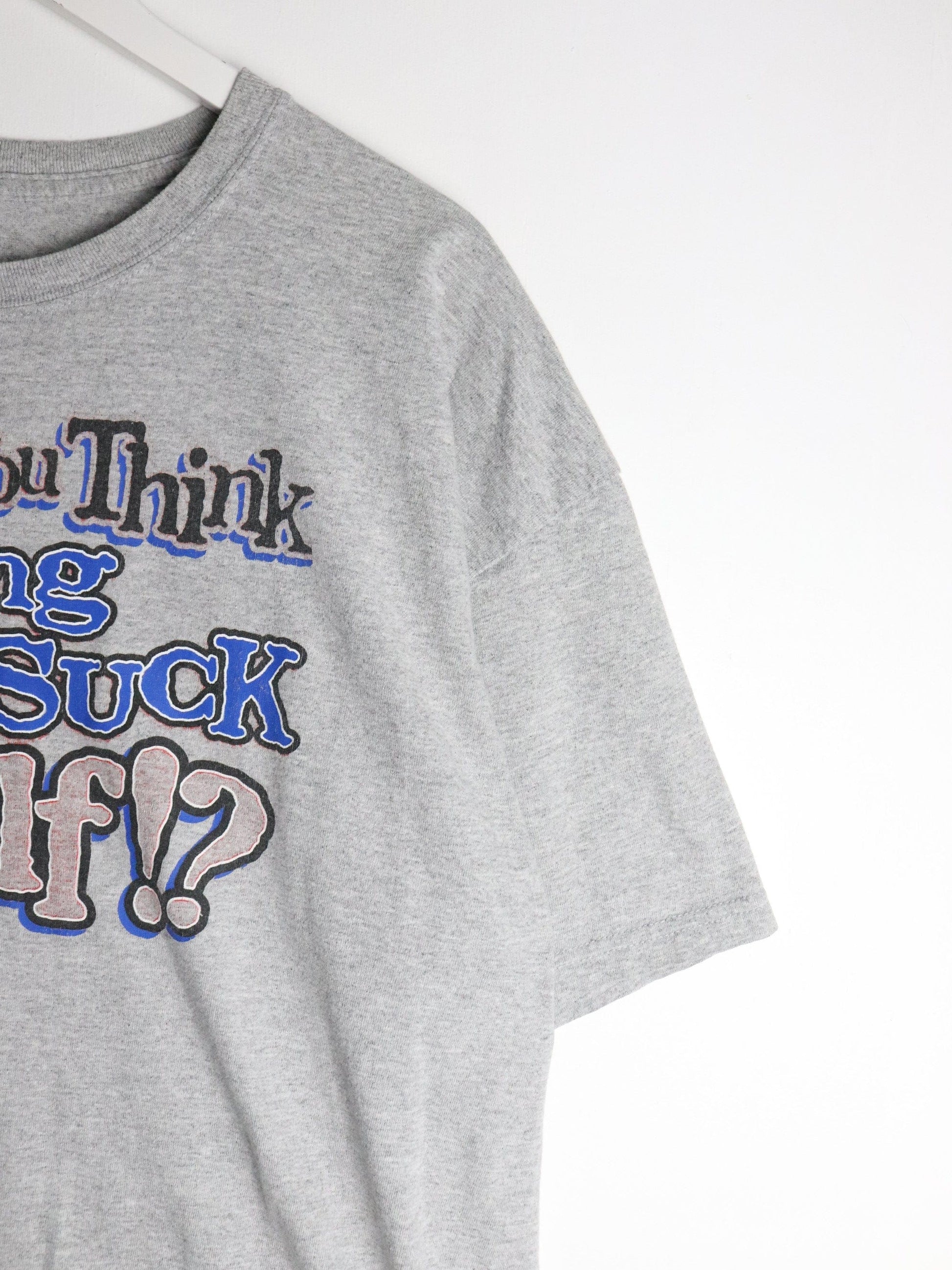 Suck Itself T Shirt Mens XL Grey Funny from propervintagecanada
