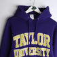 Taylor University Sweatshirt Mens Small Purple Hoodie from propervintagecanada