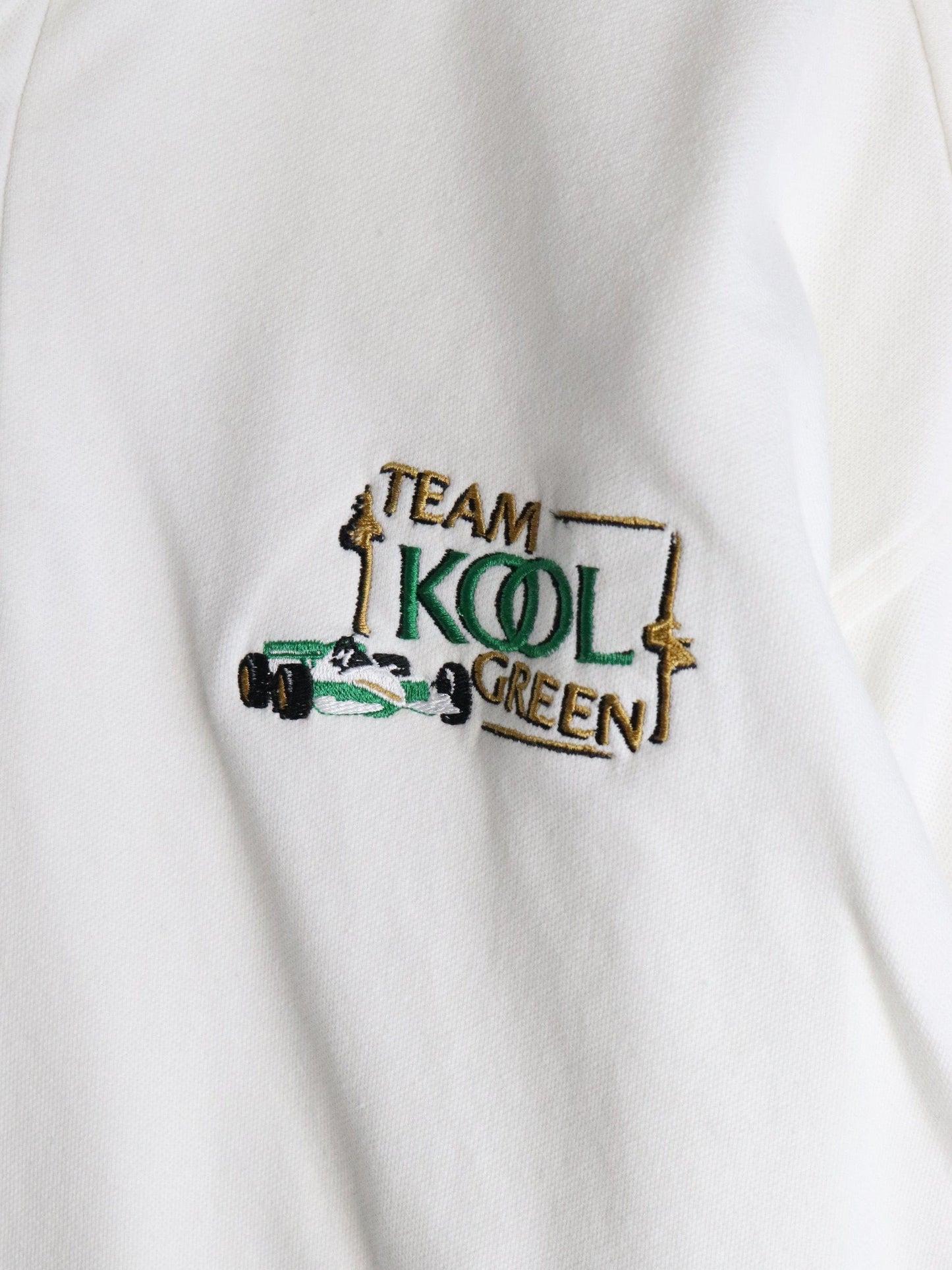 Team Kool Green Polo Shirt Mens XL White from propervintagecanada