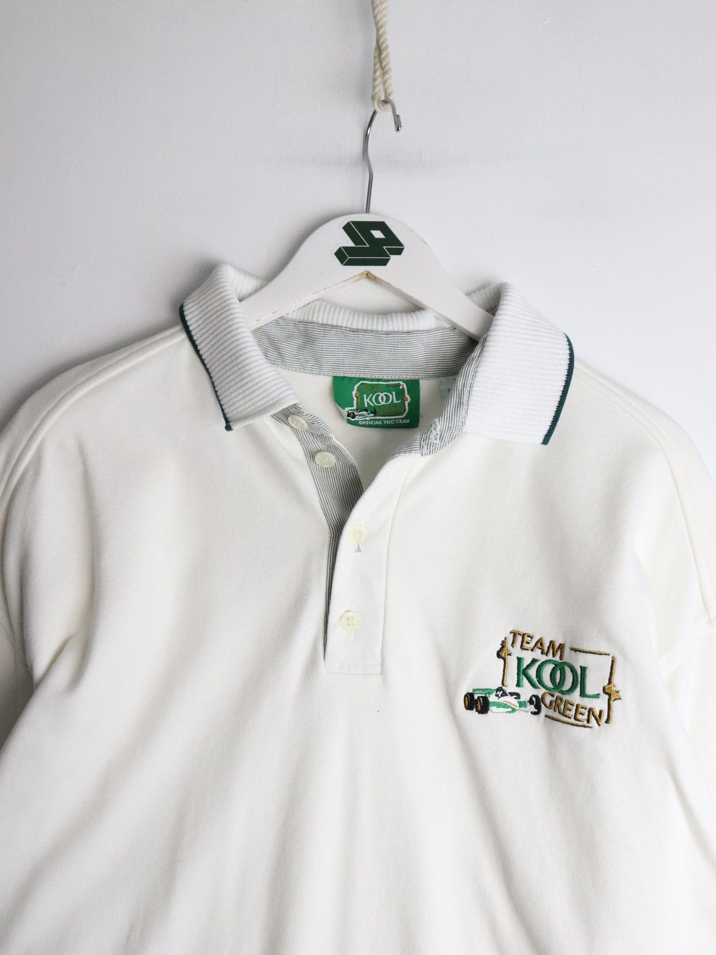 Team Kool Green Polo Shirt Mens XL White from propervintagecanada