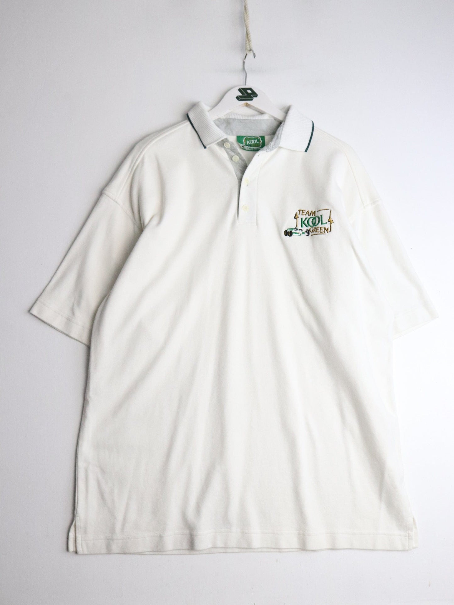 Team Kool Green Polo Shirt Mens XL White from propervintagecanada