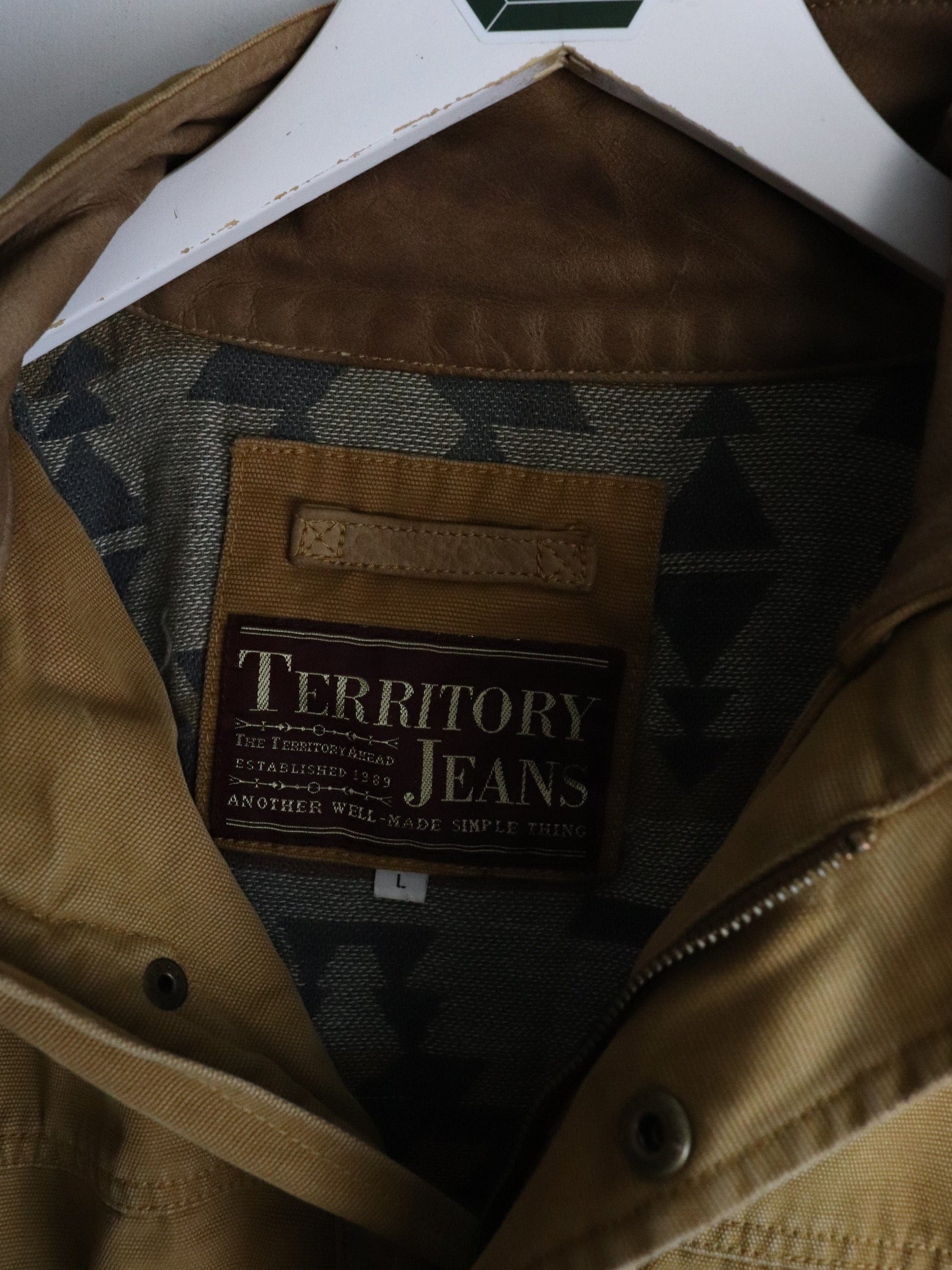 Territory Jeans Jacket Mens Large Brown from propervintagecanada