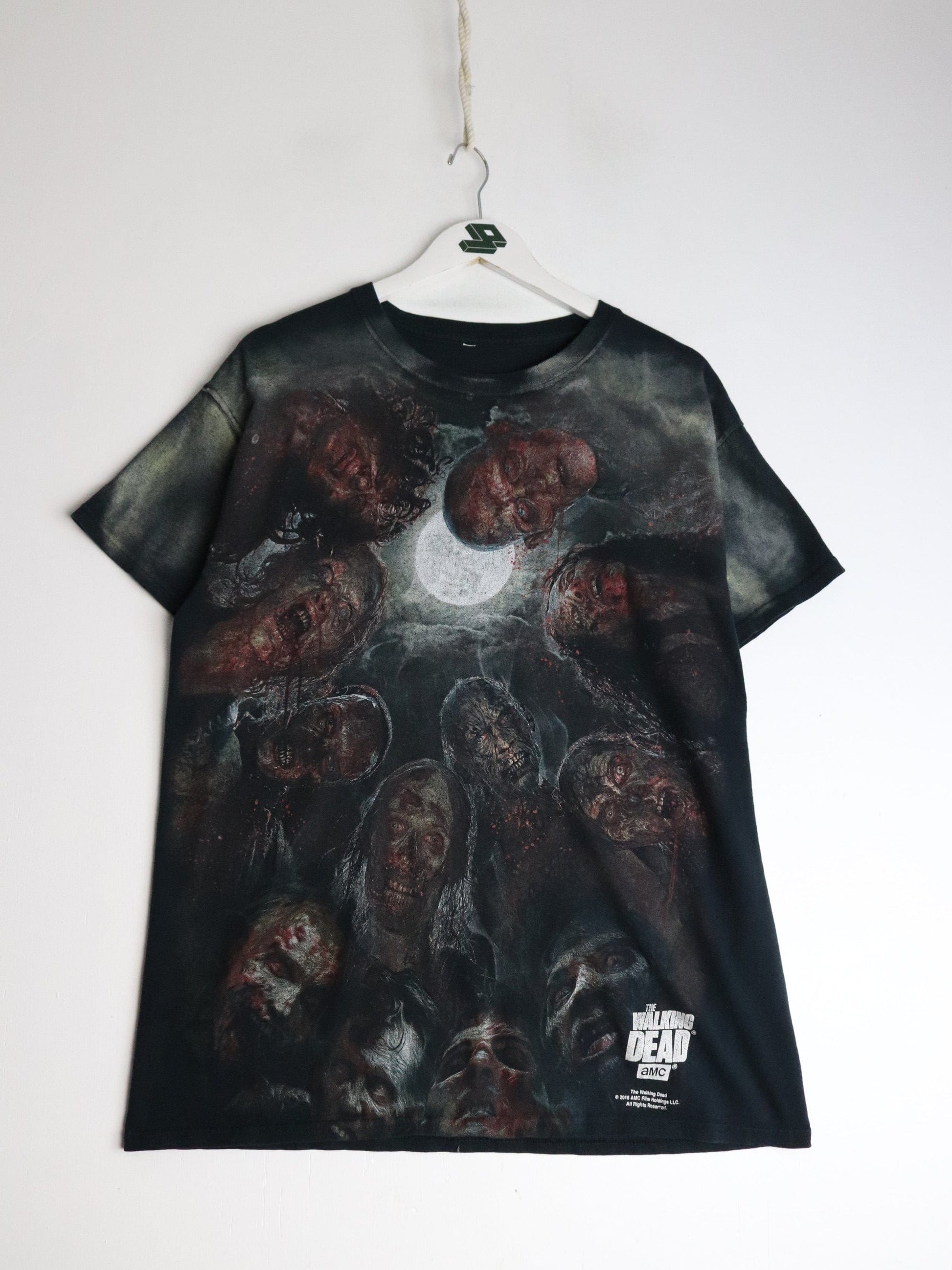 The Walking Dead T Shirt Mens Large Black All Over Print from propervintagecanada