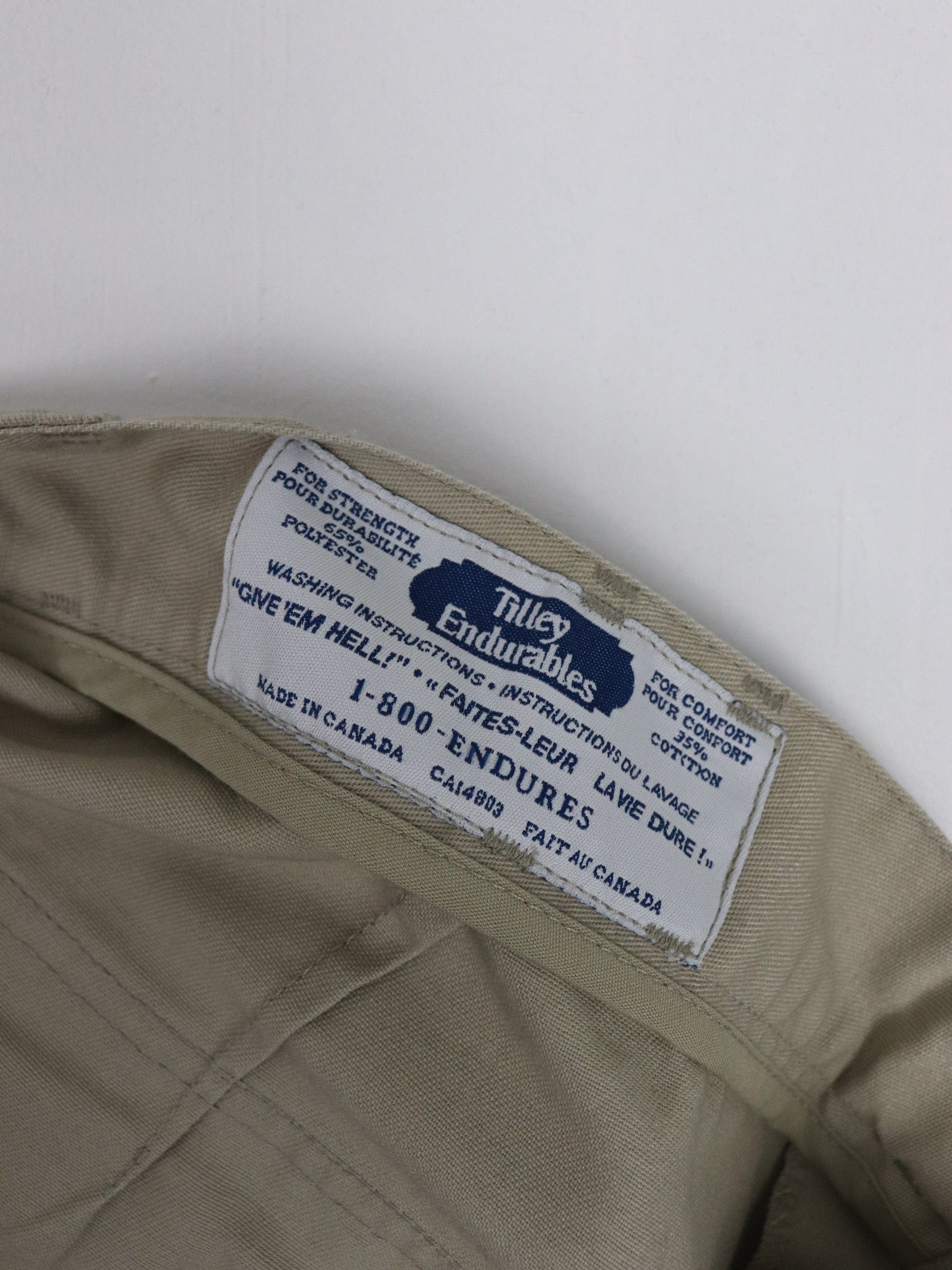 Tilley Endurables Pants Fits Mens 36 x 29 Beige Cargo Uniform