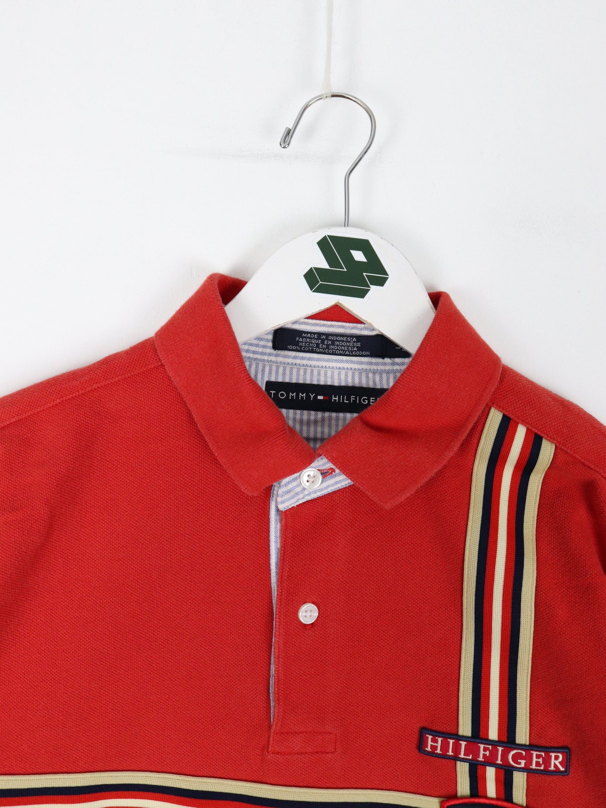 Tommy Hilfiger Polo Shirt Mens Large Flag Logo Crest – Proper Vintage