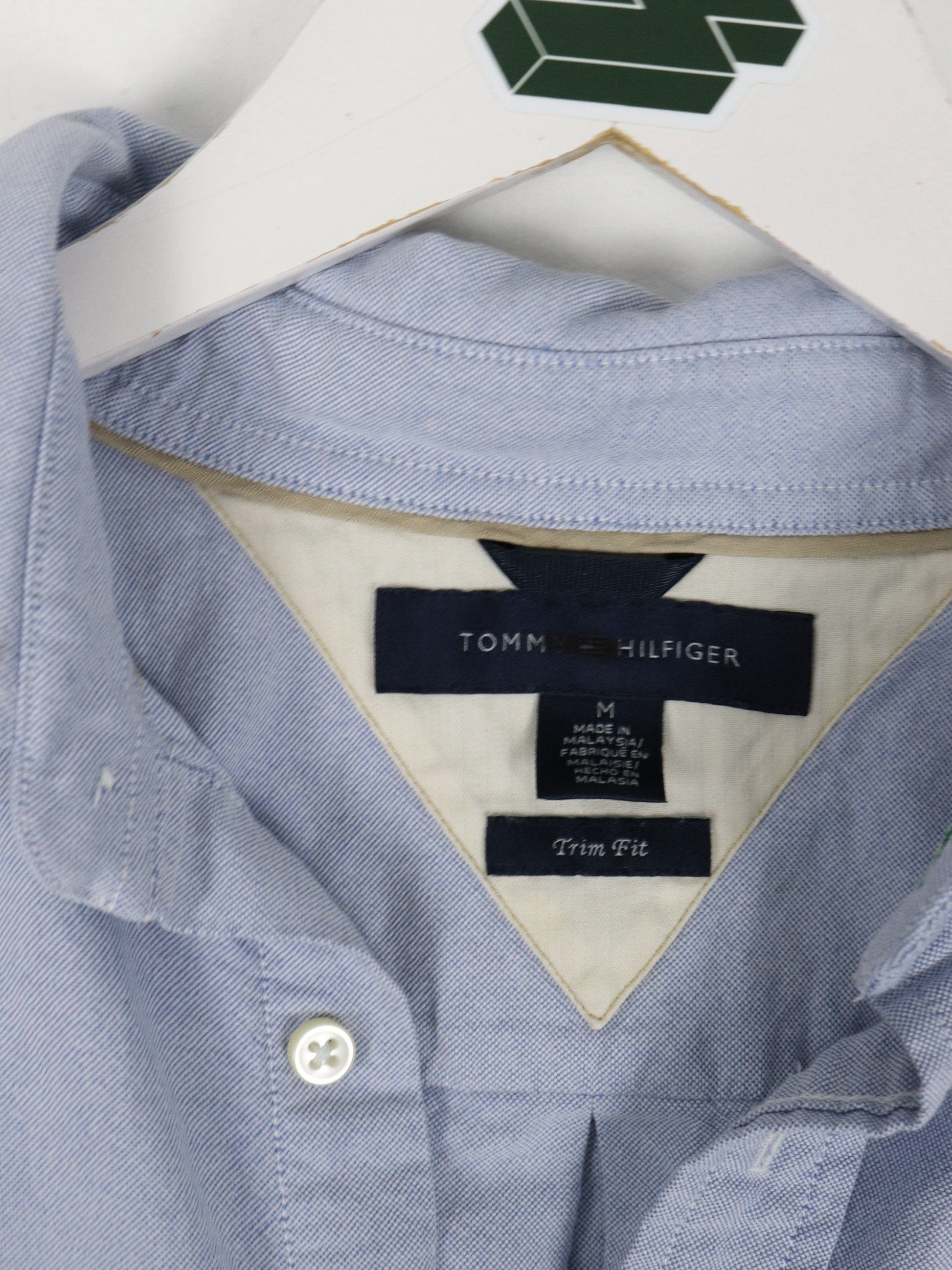 Tommy Hilfiger Button Up Shirts Tommy Hilfiger Shirt Mens Medium Blue Button Up Trim Fit