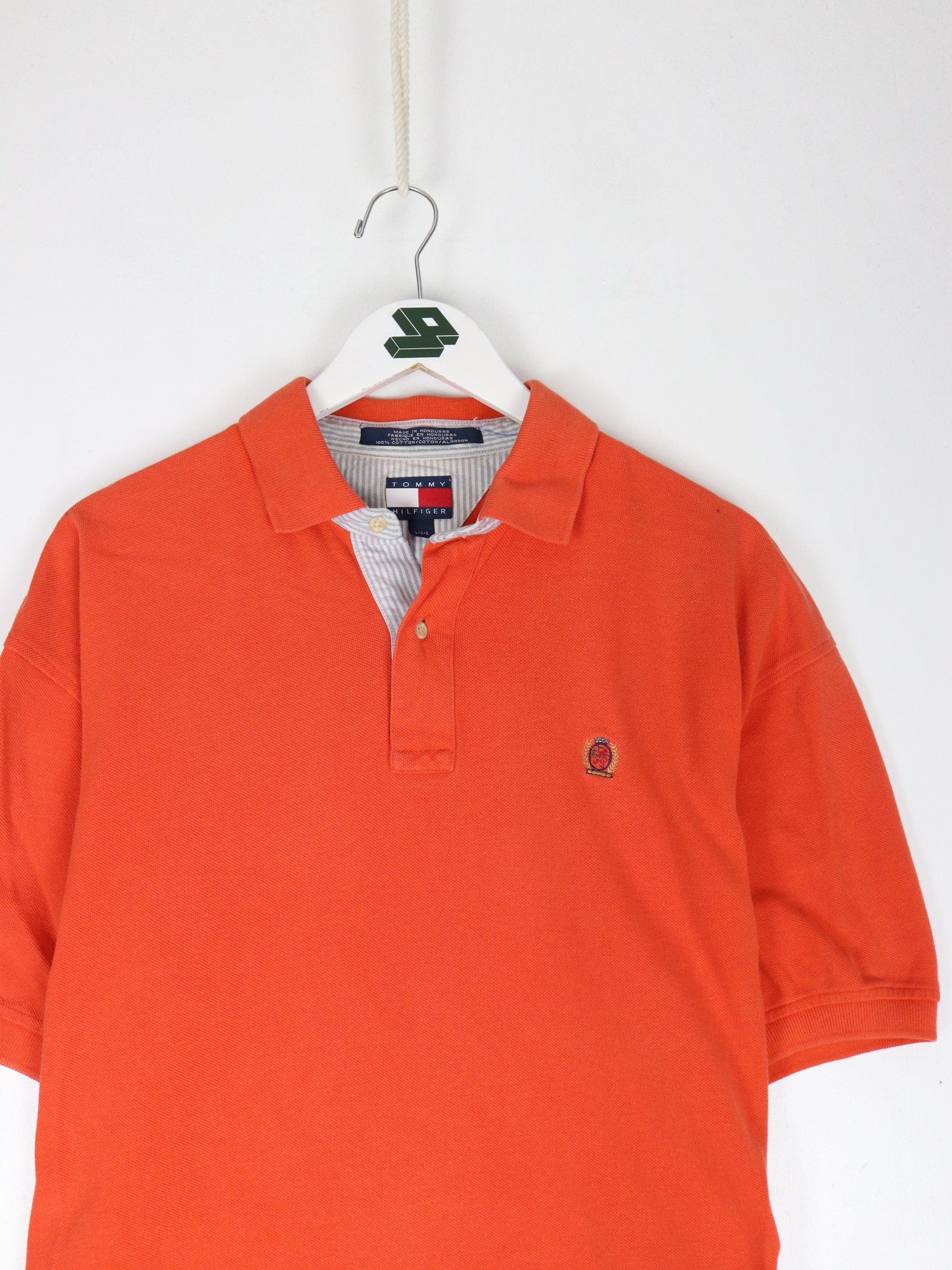 Vintage Tommy Hilfiger Polo Shirt Mens Large Orange Casual