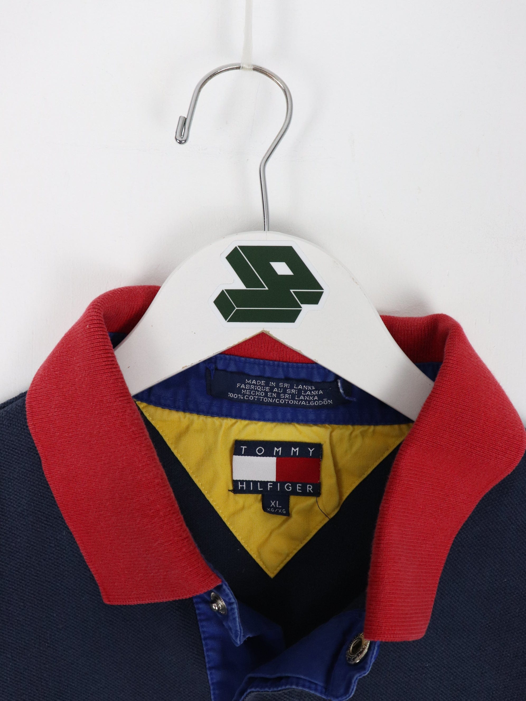 Vintage Tommy Hilfiger Shirt Mens Large Blue Rugby Polo Casual