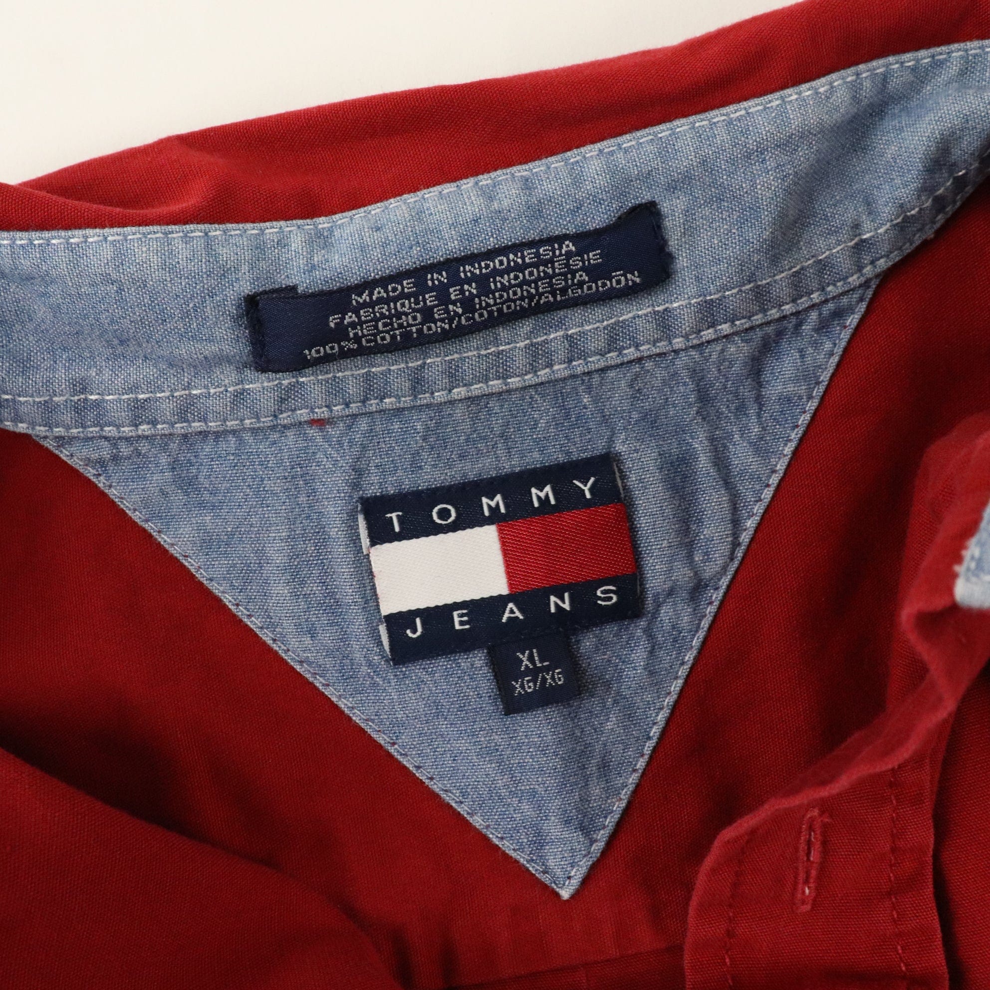 Vintage Tommy Hilfiger Shirt Mens XL Red Flag Button Up Casual – Proper  Vintage