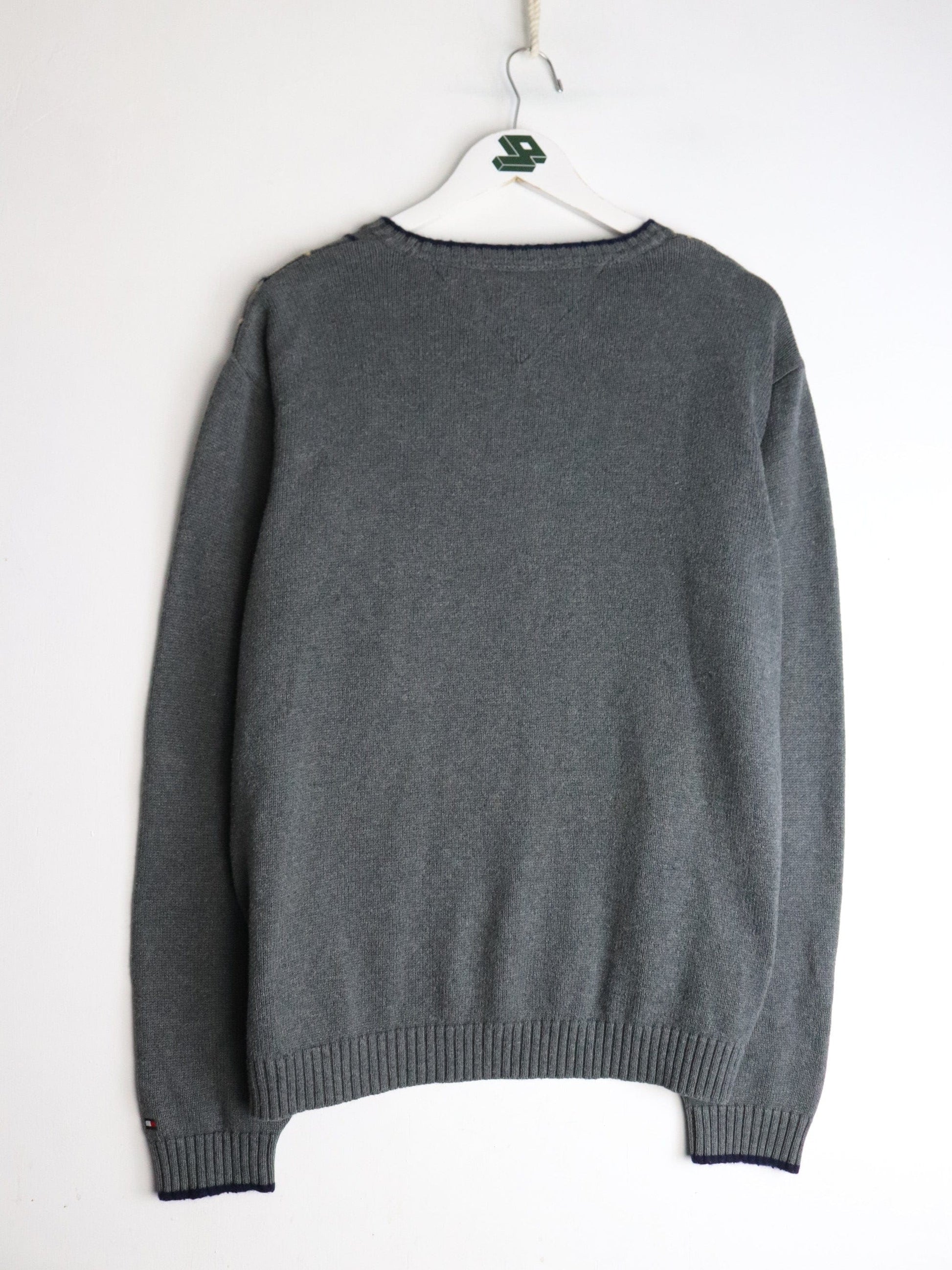 Tommy Hilfiger Knit Sweater Mens Large Grey from propervintagecanada