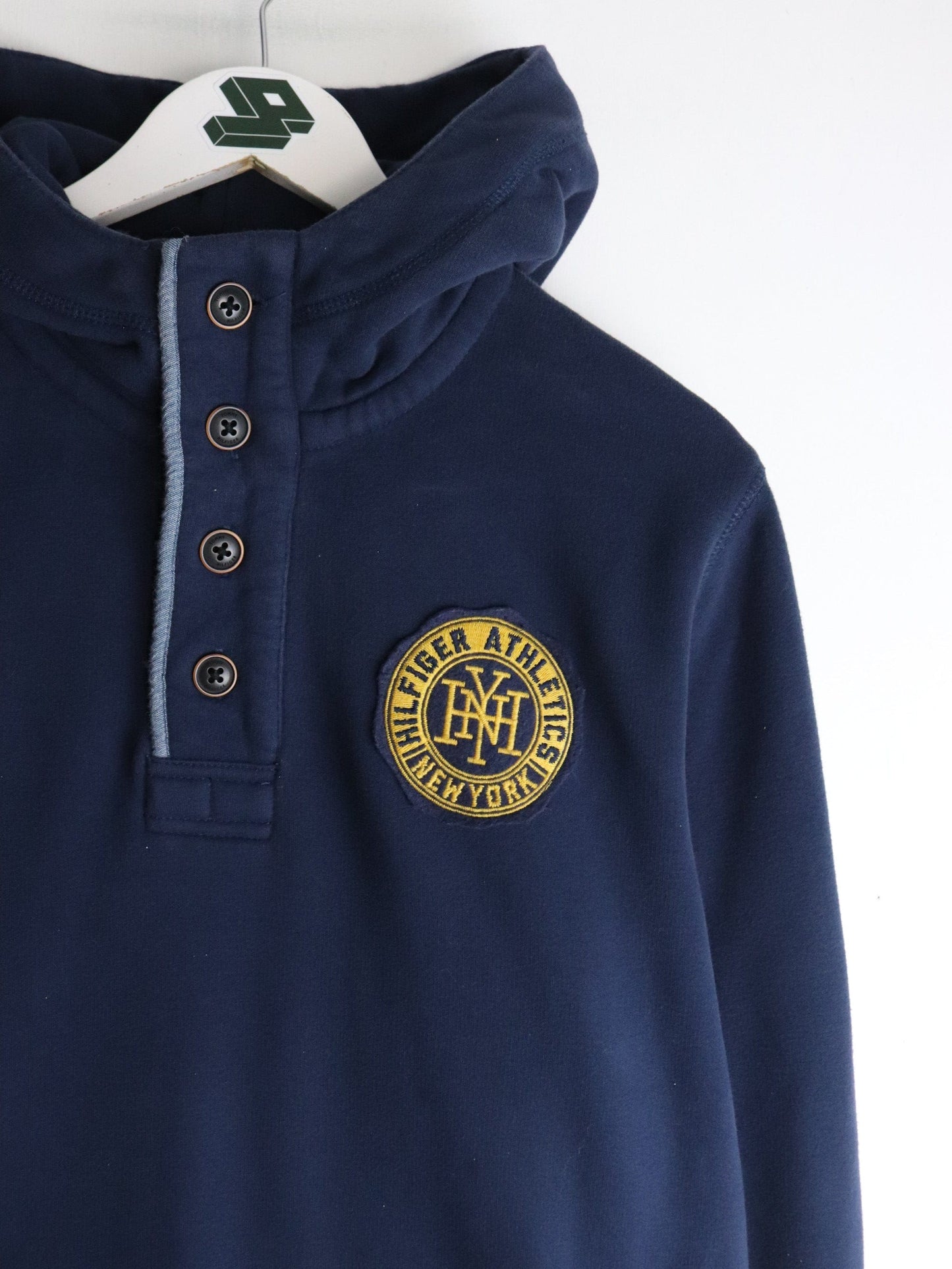 Tommy Hilfiger Sweatshirt Mens Medium Blue Hoodie from propervintagecanada