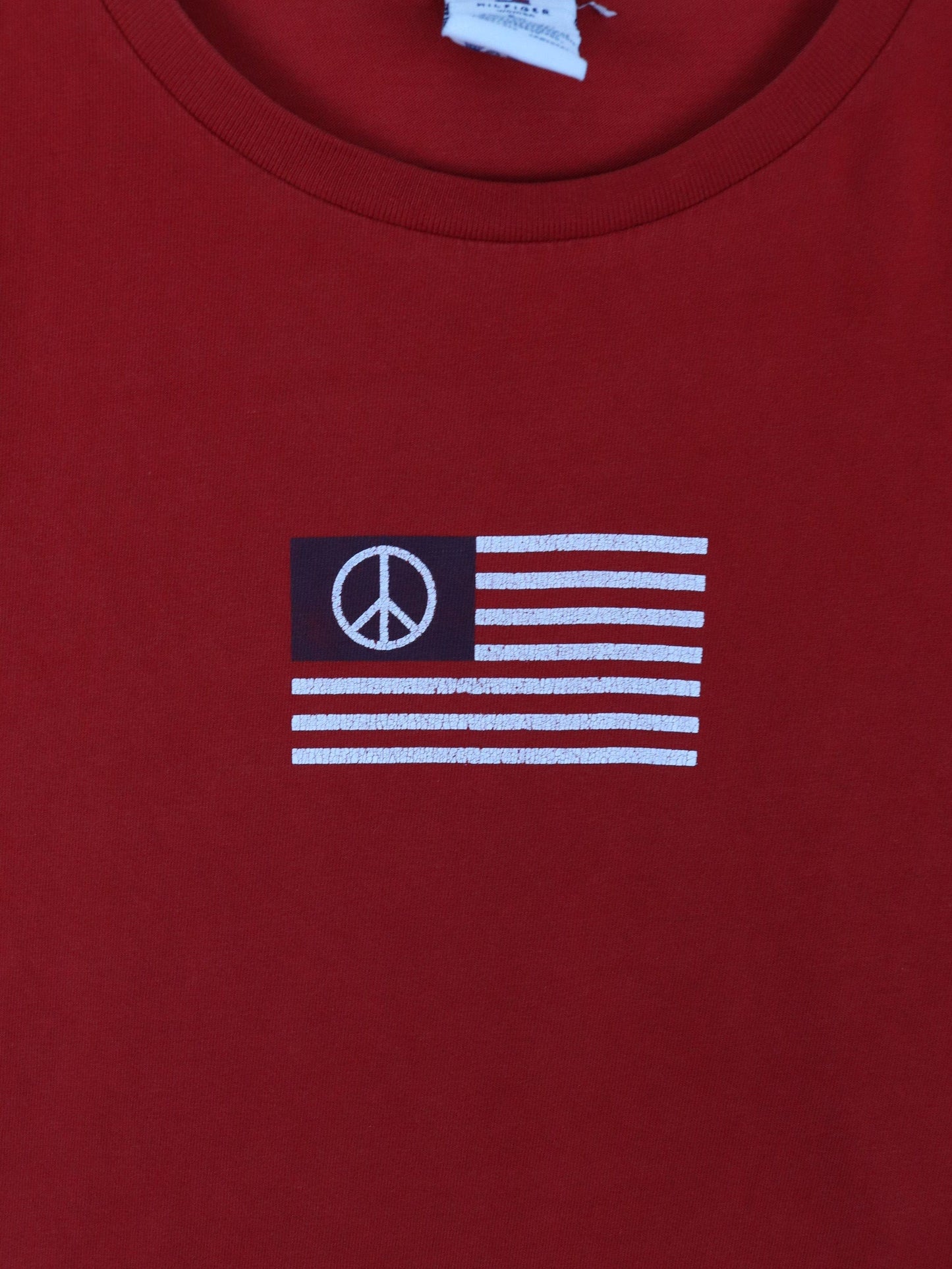 Tommy Hilfiger T Shirt Womens 2X Red Flag USA