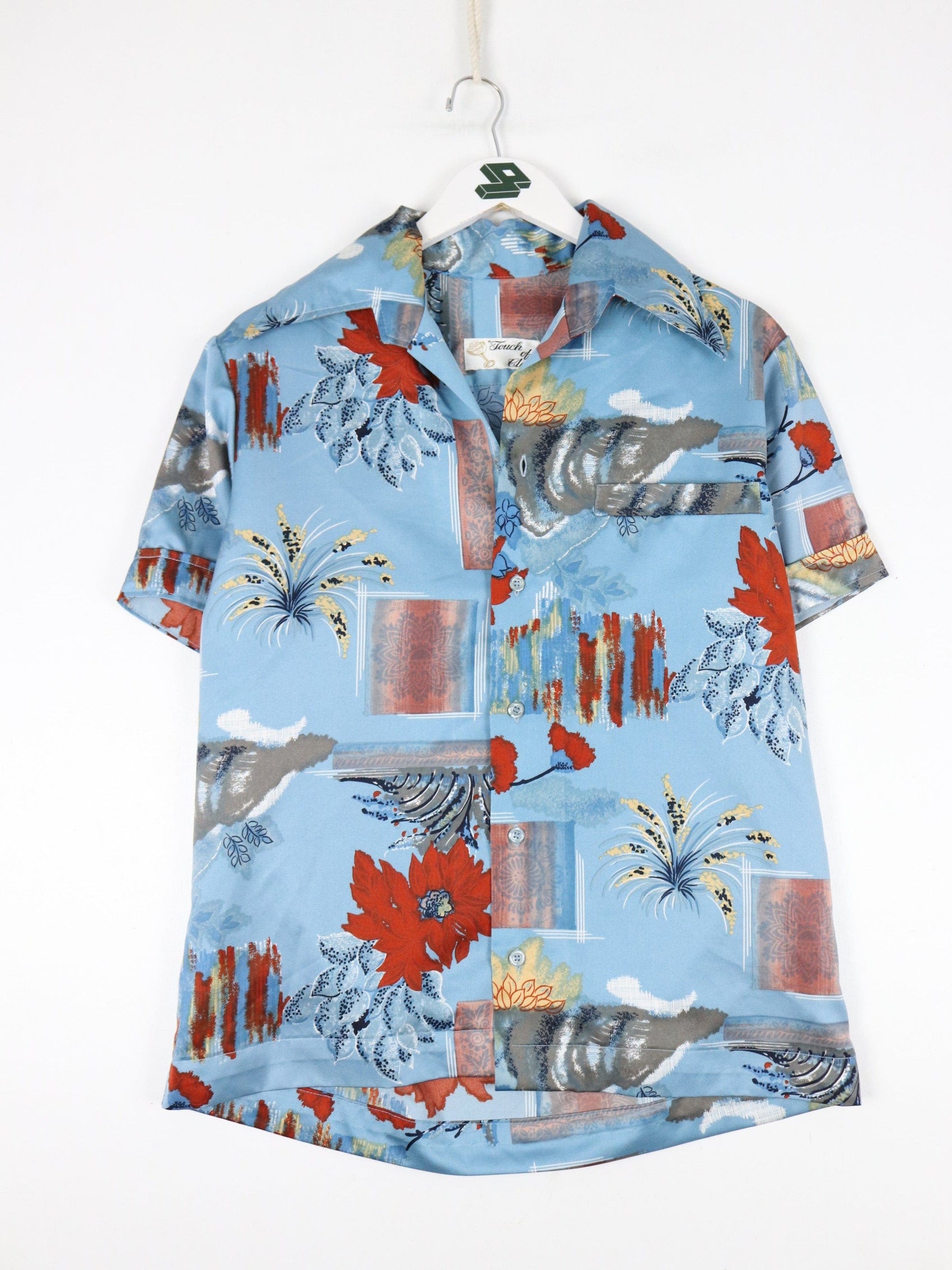 Touch of Class Shirt Mens Small Blue Button Up