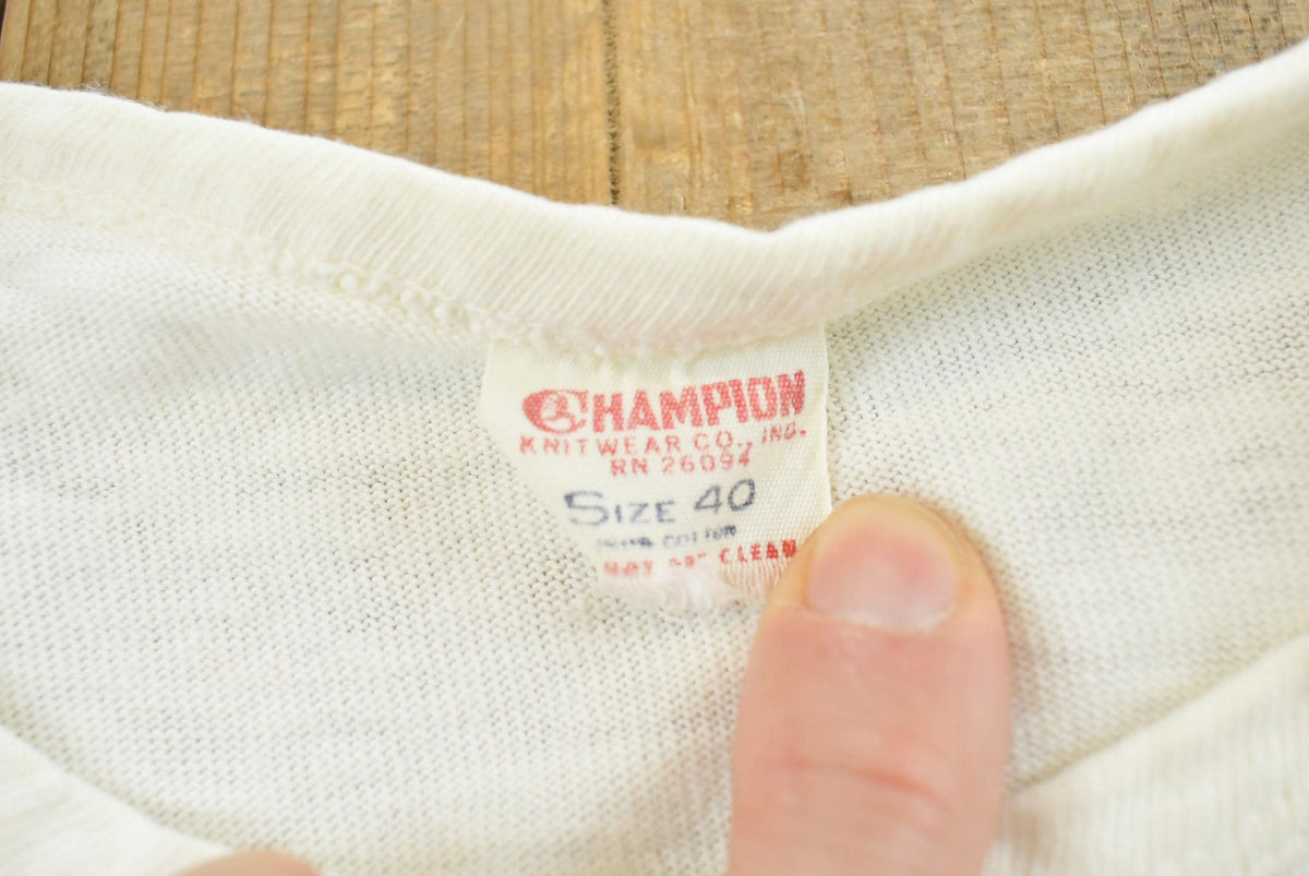 True Vintage 1960s Champion Baker University Physical Education Collegiate T-Shirt Mens M from propervintagecanada