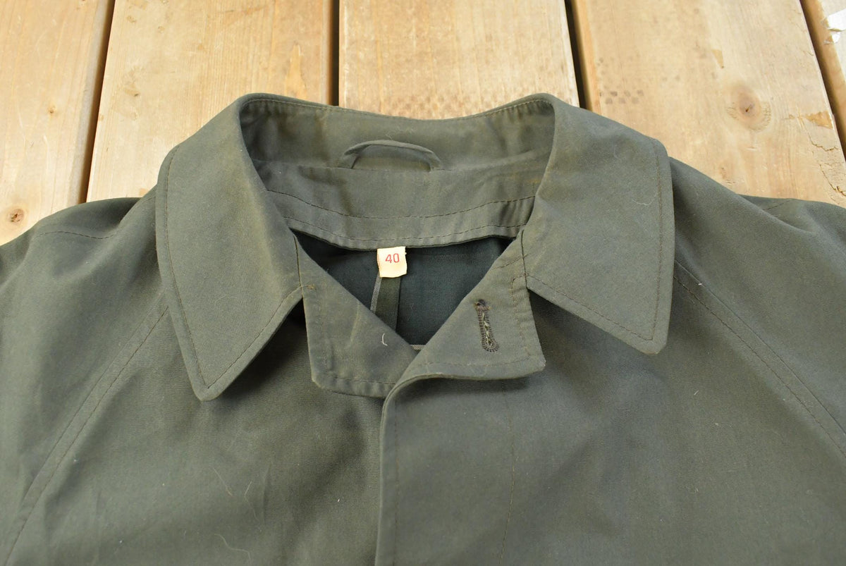 True Vintage 1960s Larini Olive Green Trench Coat Jacket Men's L / 60s Streetwear / Outerwear / Outdoors from propervintagecanada
