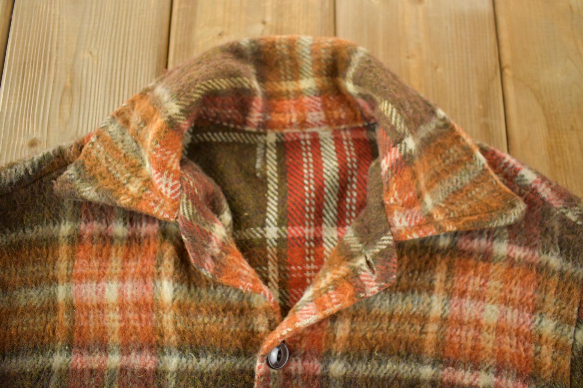 True Vintage 1960s Wool Flannel Button Up Shirt Jacket from propervintagecanada