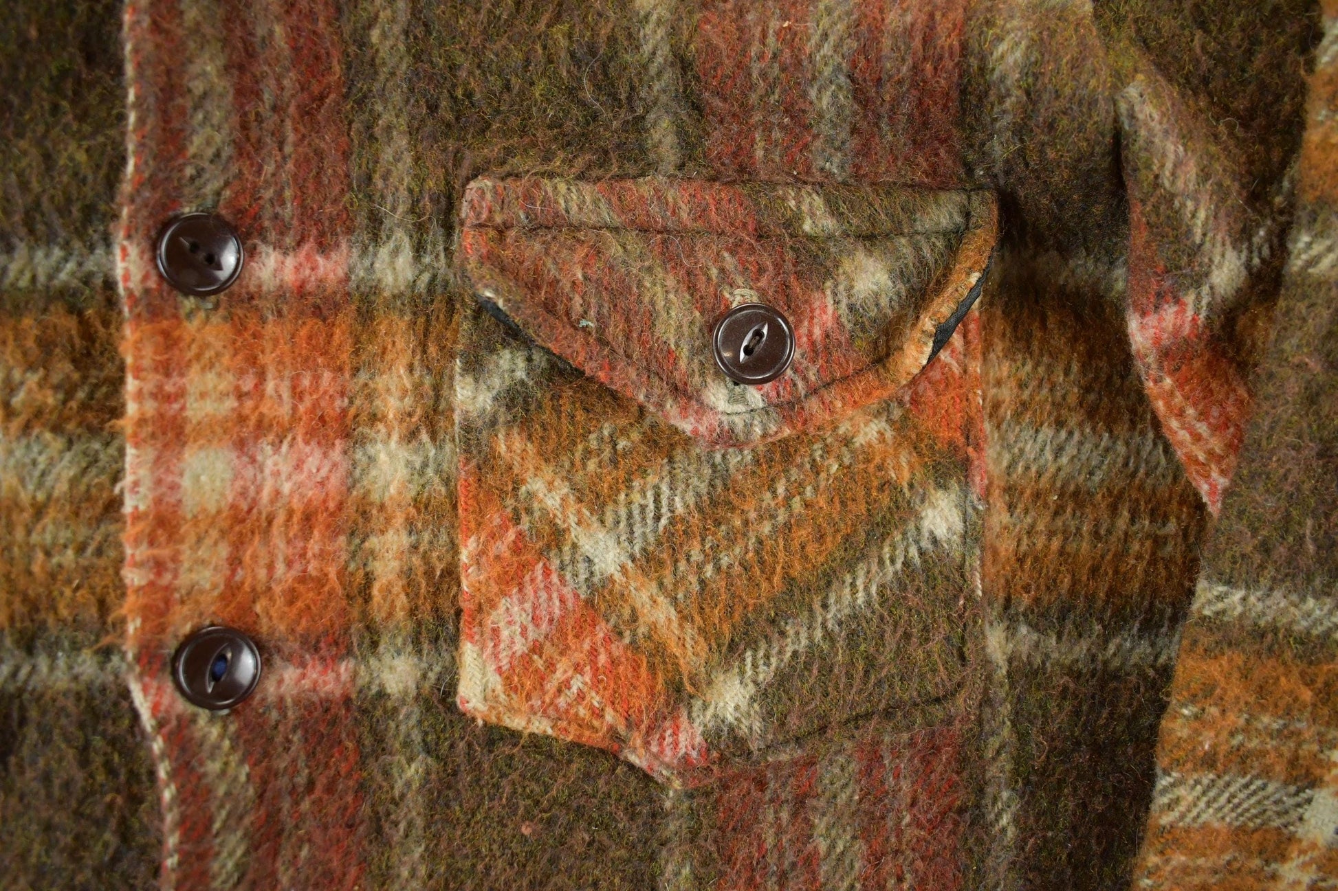 True Vintage 1960s Wool Flannel Button Up Shirt Jacket from propervintagecanada