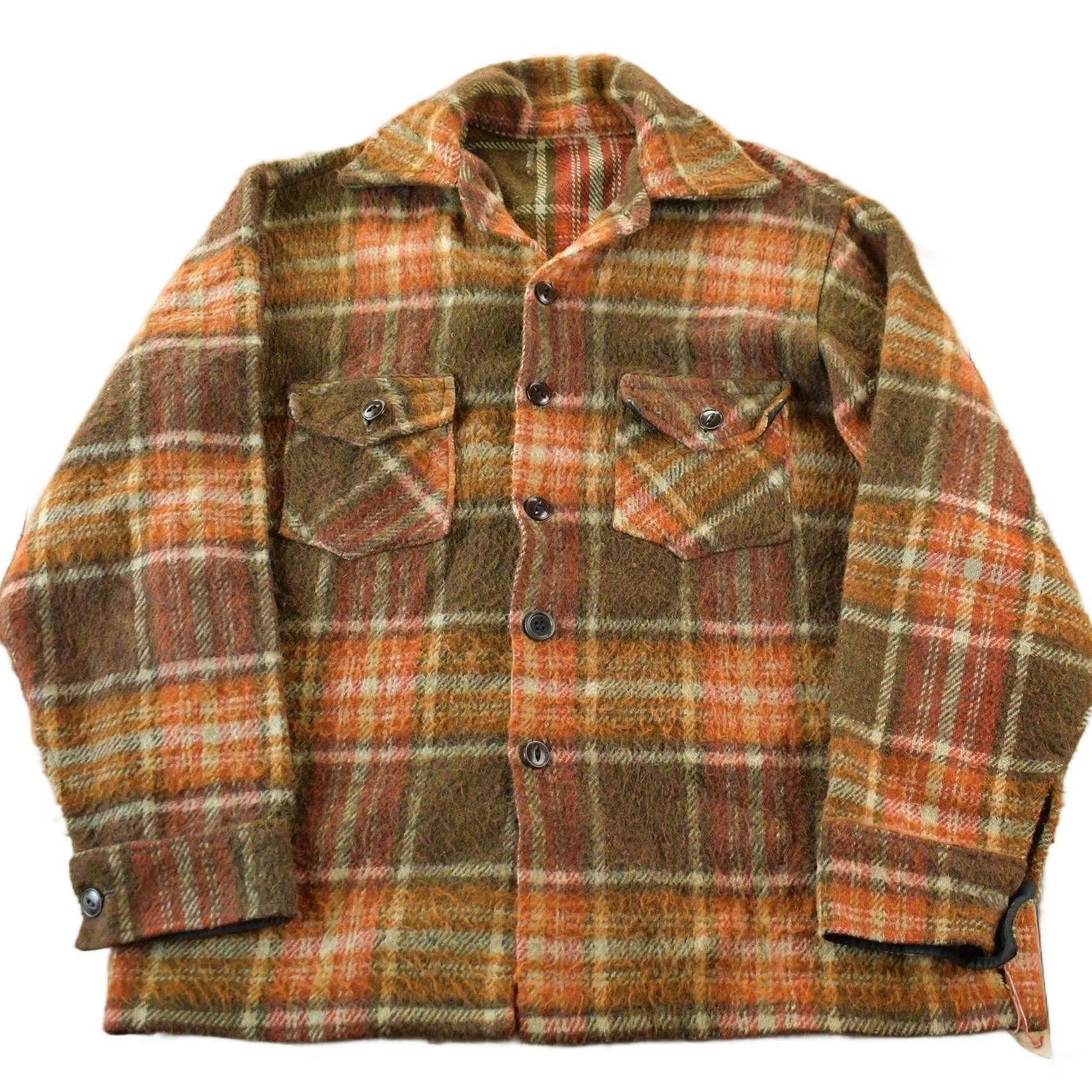 True Vintage 1960s Wool Flannel Button Up Shirt Jacket from propervintagecanada
