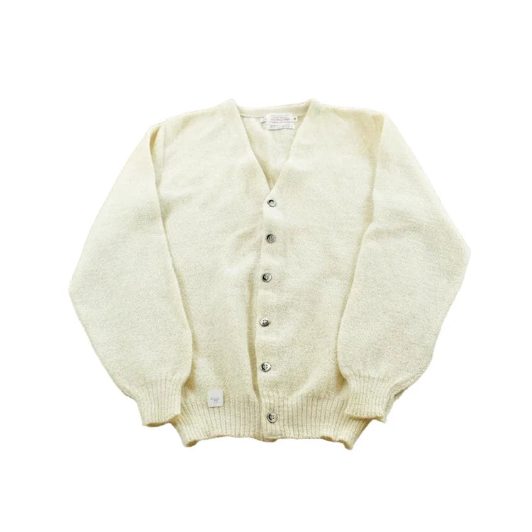 True Vintage 1970s Deadstock Fall River Knitting Mills Peruvian Alpaca Wool Knit Button Up Cardigan Sweater Men's S from propervintagecanada