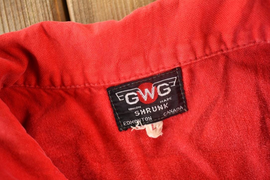 True Vintage 1970s GWG Red Button Up Flannel Shirt Men's Large from propervintagecanada