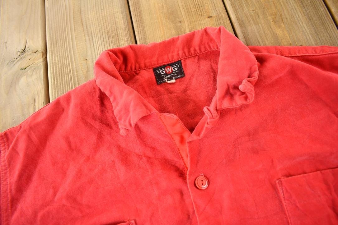 True Vintage 1970s GWG Red Button Up Flannel Shirt Men's Large from propervintagecanada