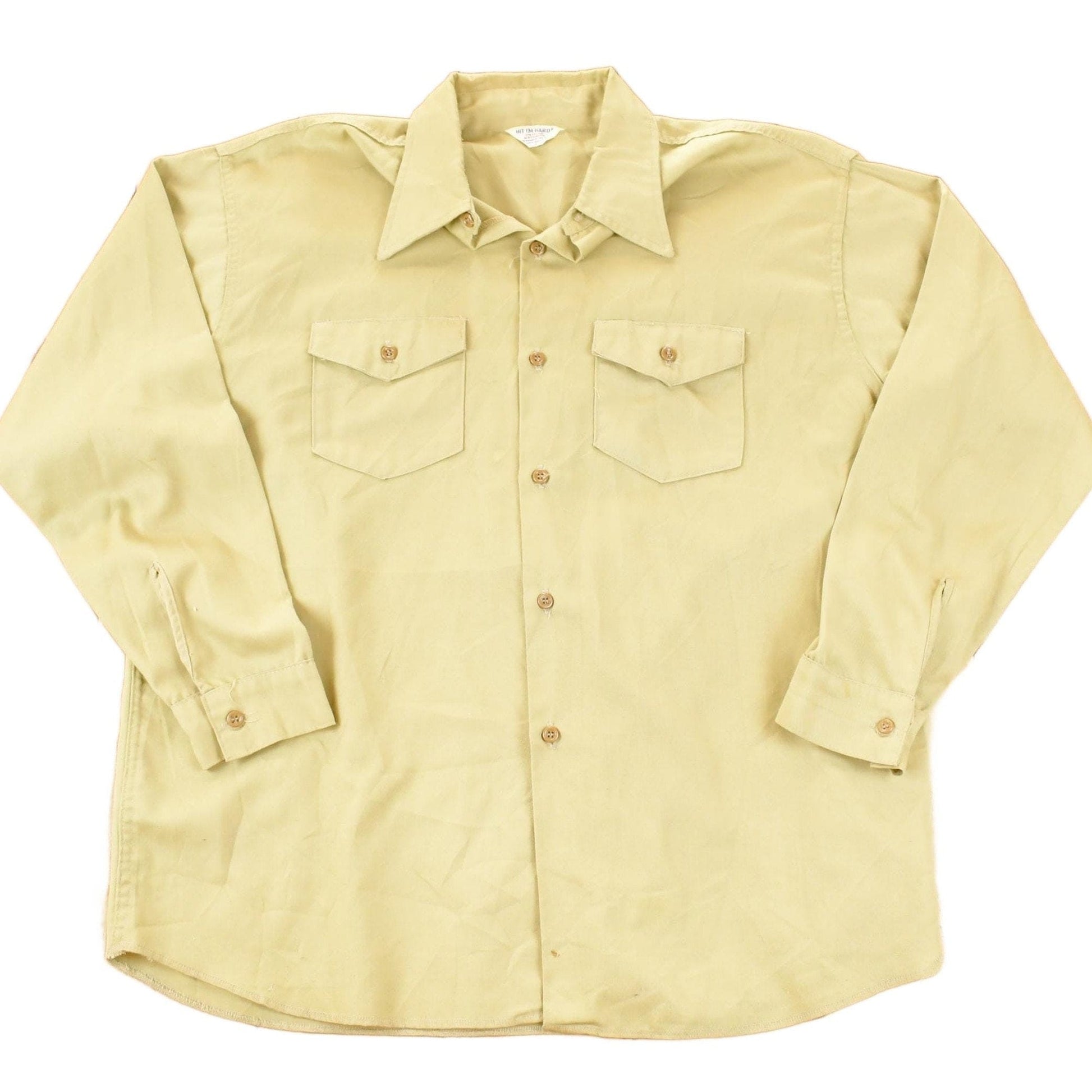 True Vintage 1970s Hit Em Hard Western Style Button Up Shirt Men's XL from propervintagecanada