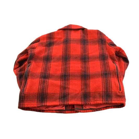 True Vintage 1970s Johnson Wooden Mills Wool Buffalo Check Plaid Hunting Jacket Men's L / 70s Outdoorsman / Made In USA / Full Zip from propervintagecanada