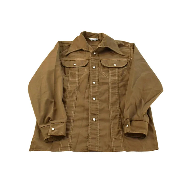 True Vintage 1970s Snap Button Up Shirt Men's M / 70s Streetwear / Outdoorsman / Cowboy / Disco Wear from propervintagecanada