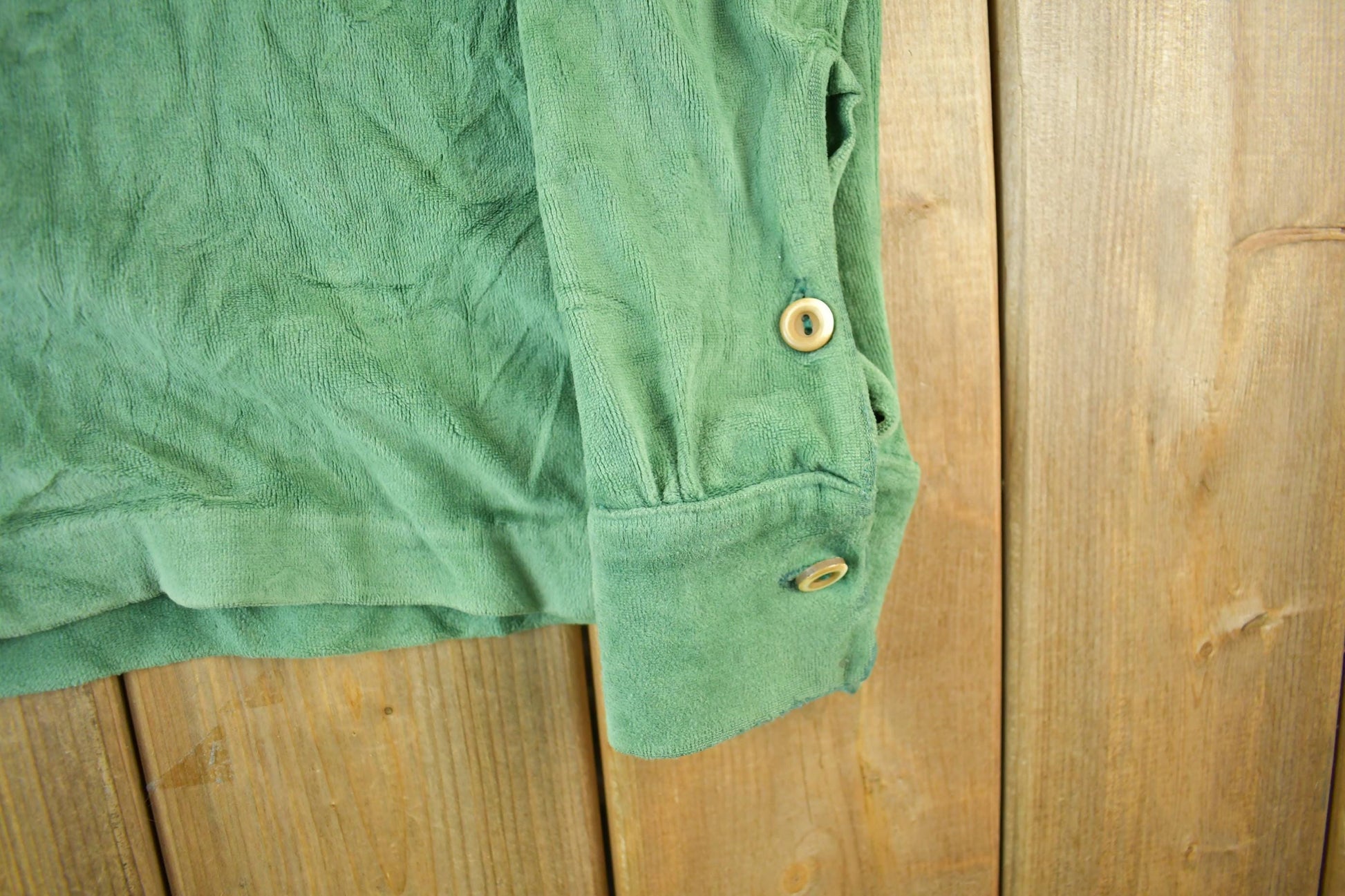 True Vintage 1970s Velour Style Button Up Shirt Men's Medium from propervintagecanada