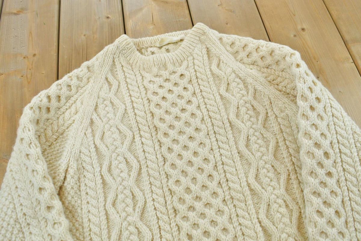 True Vintage 1970s Wool Cable Knit Chunky Sweater Men's S from propervintagecanada