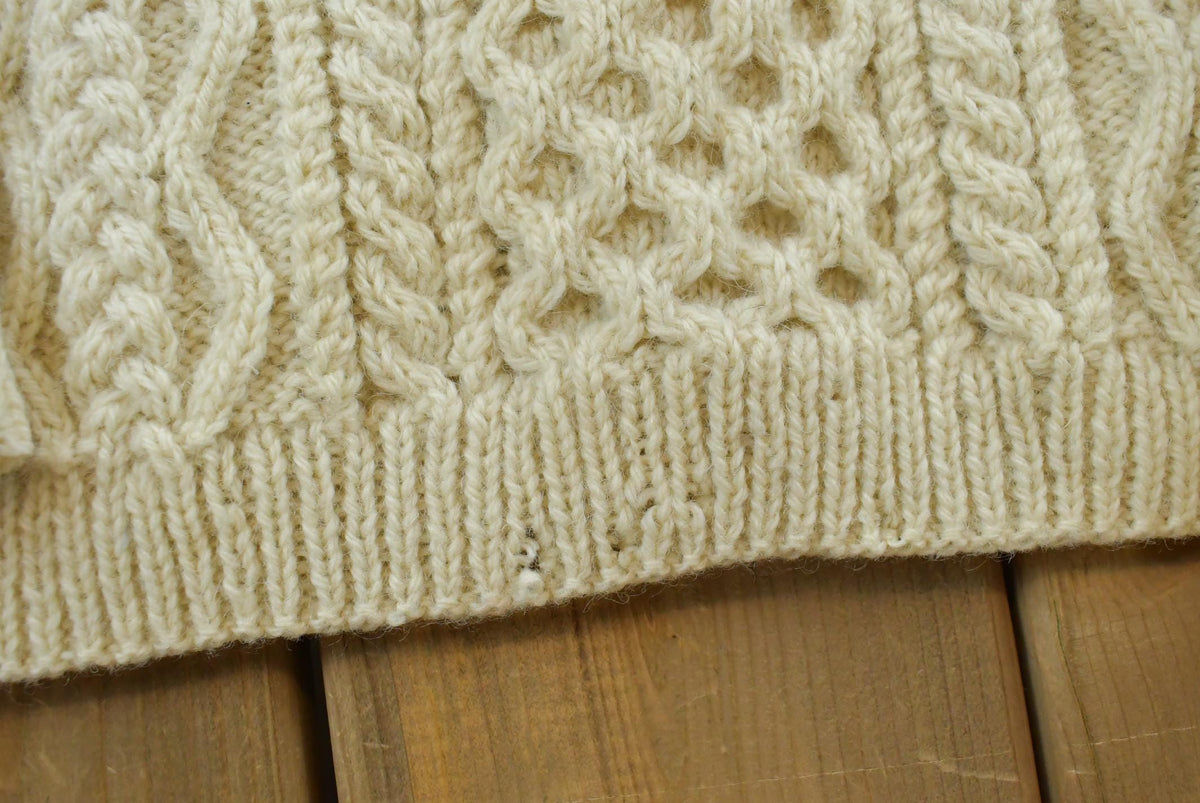 True Vintage 1970s Wool Cable Knit Chunky Sweater Men's S from propervintagecanada