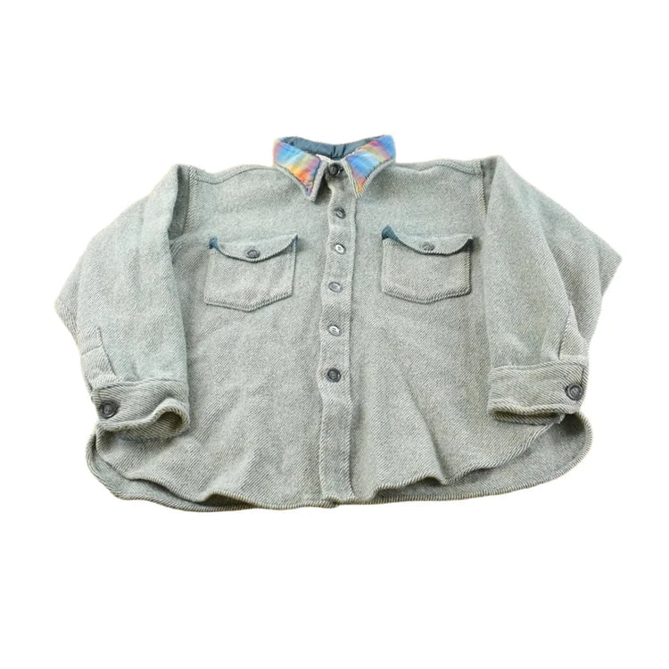 True Vintage 1970s Woolrich Button Up Long Sleeve Wool Shacket Shirt Men's M Short from propervintagecanada