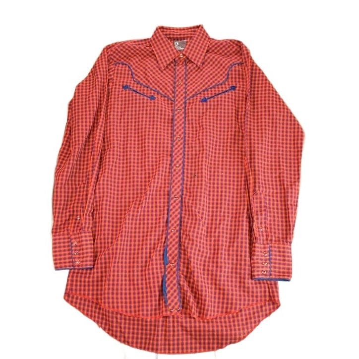 True Vintage 1980s JCPenny Western Apparel Western Cowboy Long Tail Button Up Shirt Men's XL from propervintagecanada