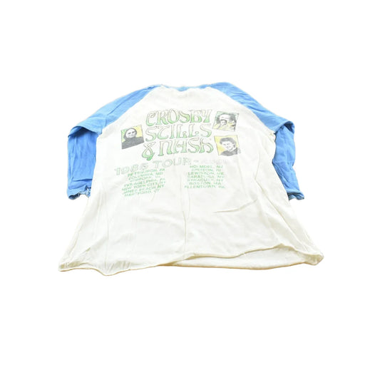 True Vintage 1985 Crosby Stills Nash Daylight Again Tour Raglan T-Shirt Men's M from propervintagecanada