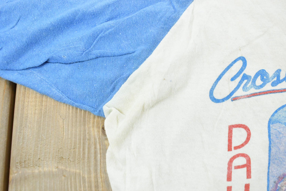 True Vintage 1985 Crosby Stills Nash Daylight Again Tour Raglan T-Shirt Men's M from propervintagecanada