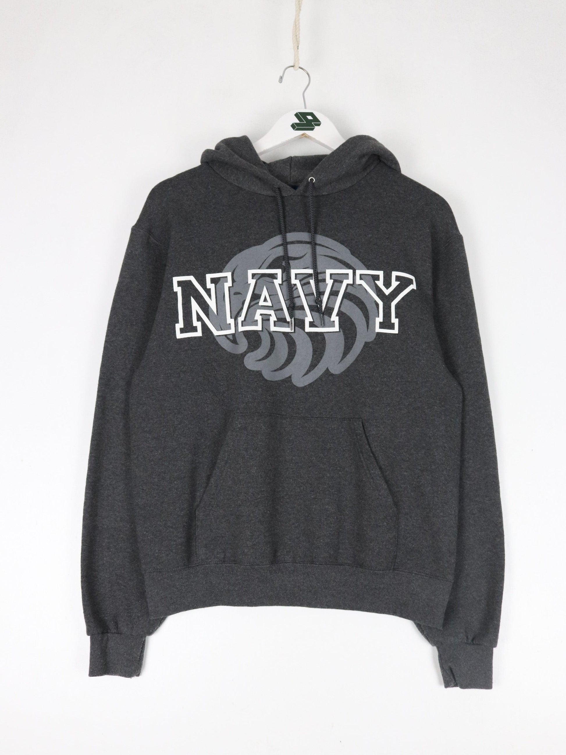 U.S. Navy Sweatshirt Mens Small Grey Champion Hoodie