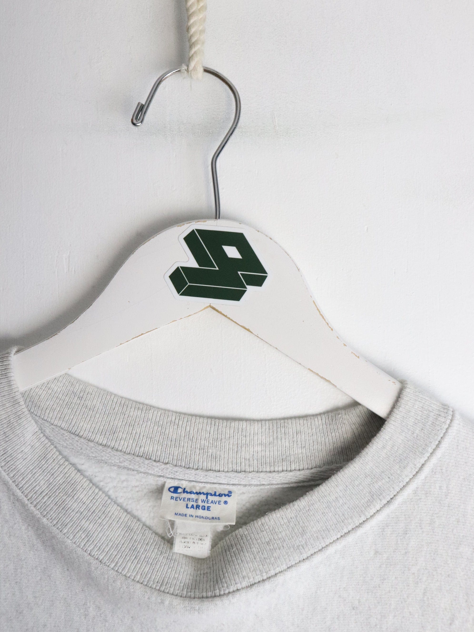 UMASS Boston Sweatshirt Adult Large Cropped Grey Champion Reverse