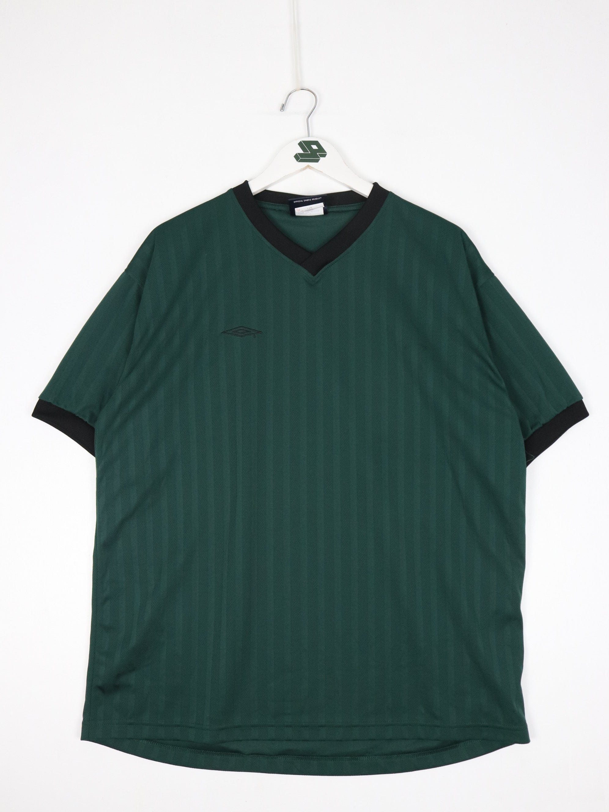 Vintage Umbro Jersey Mens Large Green V Neck Soccer Athletic