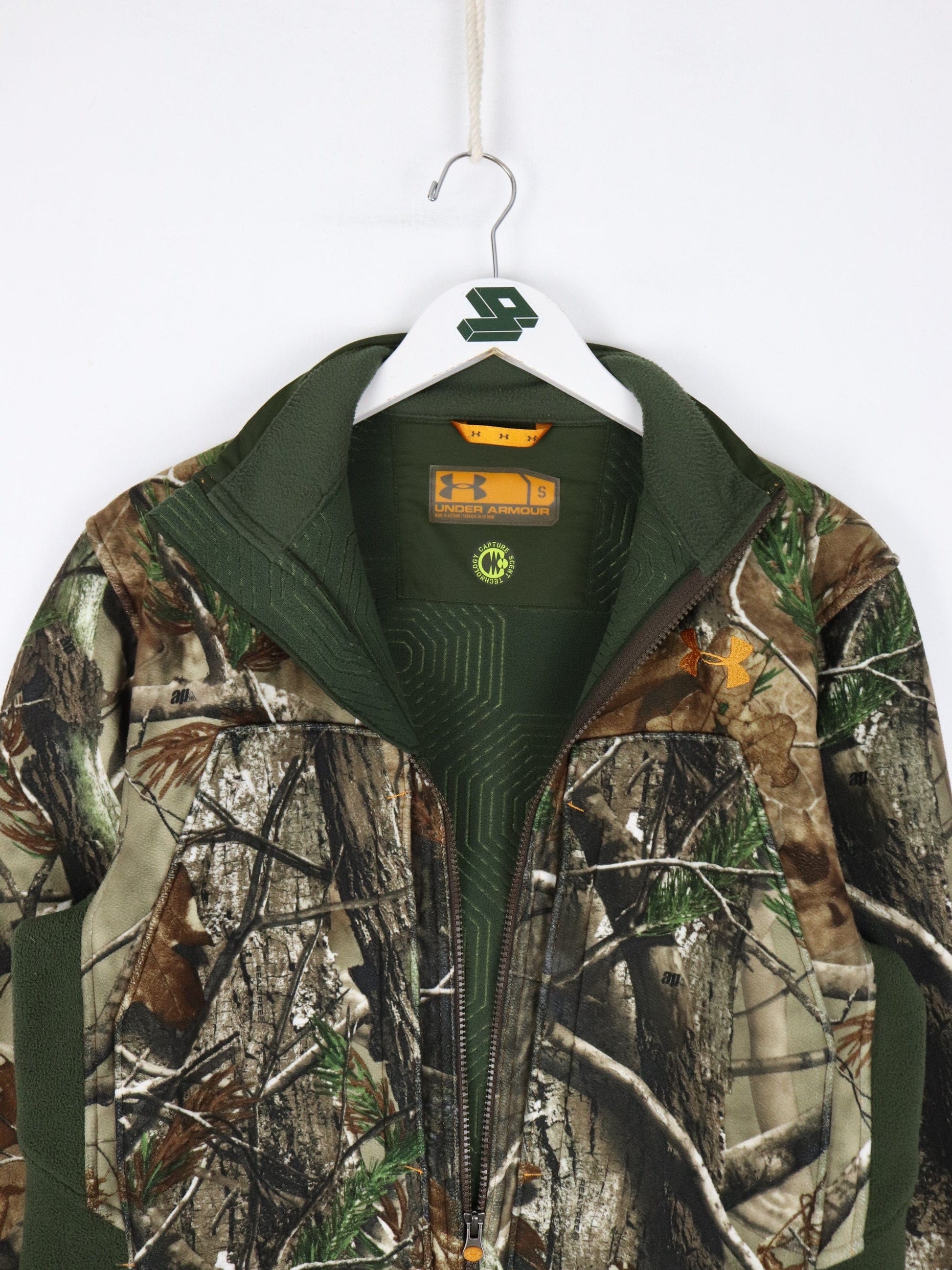 Under Armour Jackets & Coats Under Armour Jacket Mens Small Brown Tree Camo Fleece Hunting Outdoors