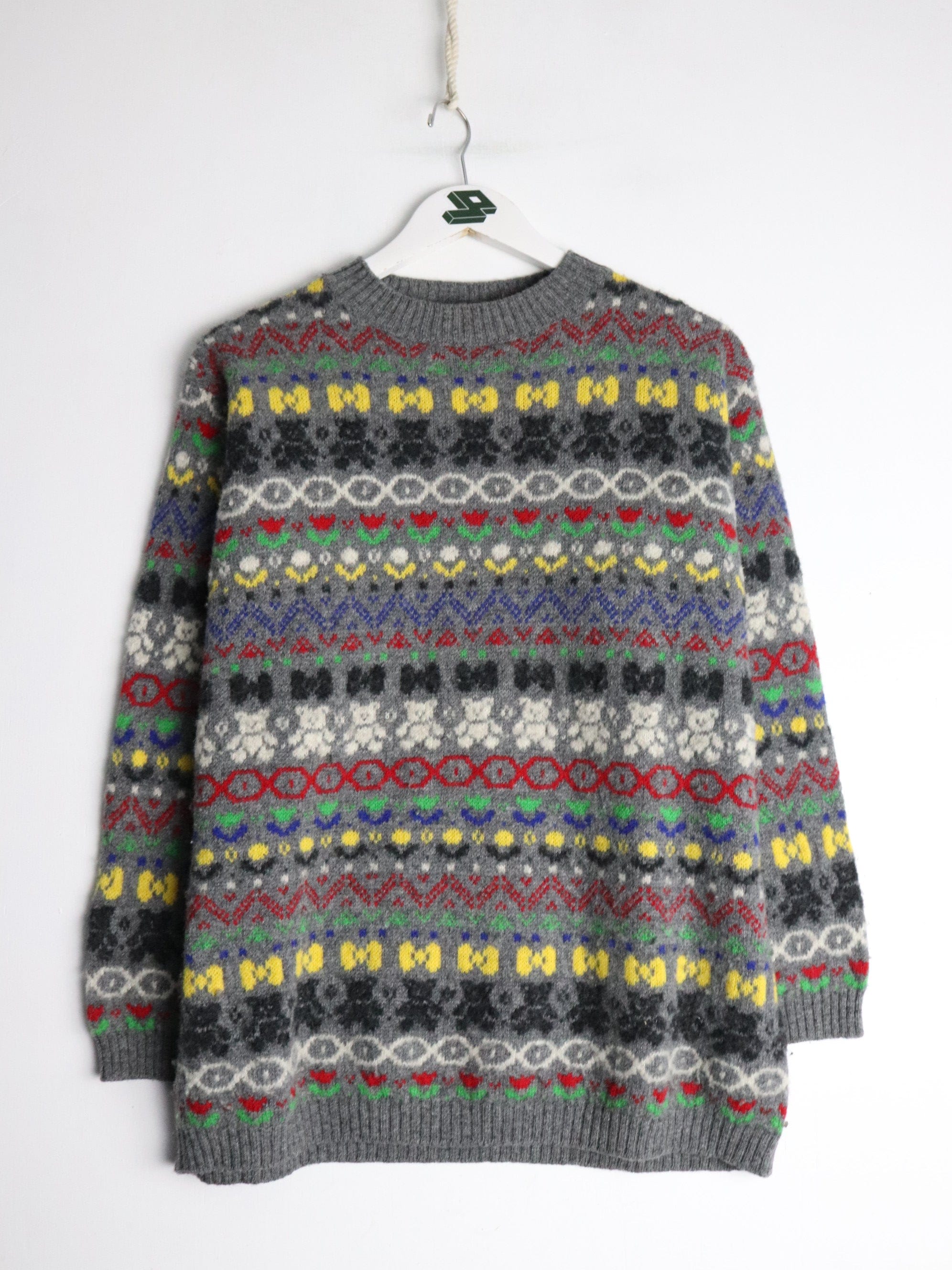 United Colors of Benetton Sweater Youth L/XL Grey Wool Blend Knit