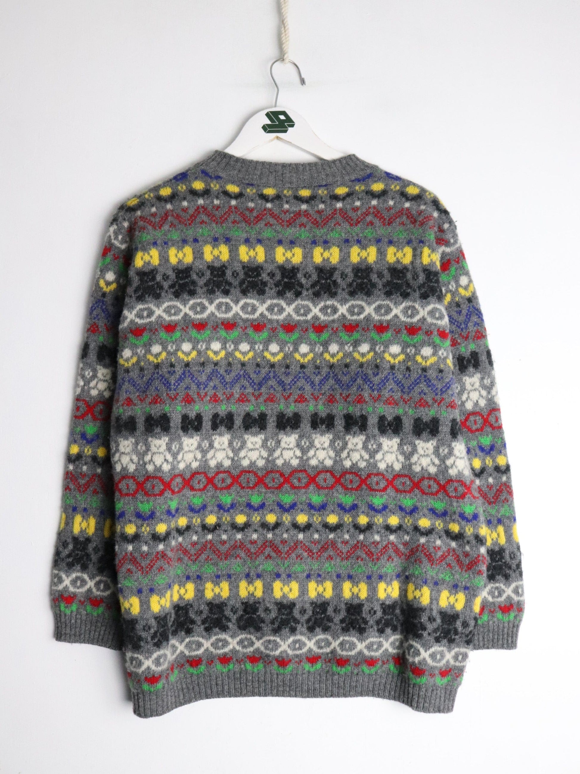 United Colors of Benetton Sweater Youth L/XL Grey Wool Blend Knit from propervintagecanada
