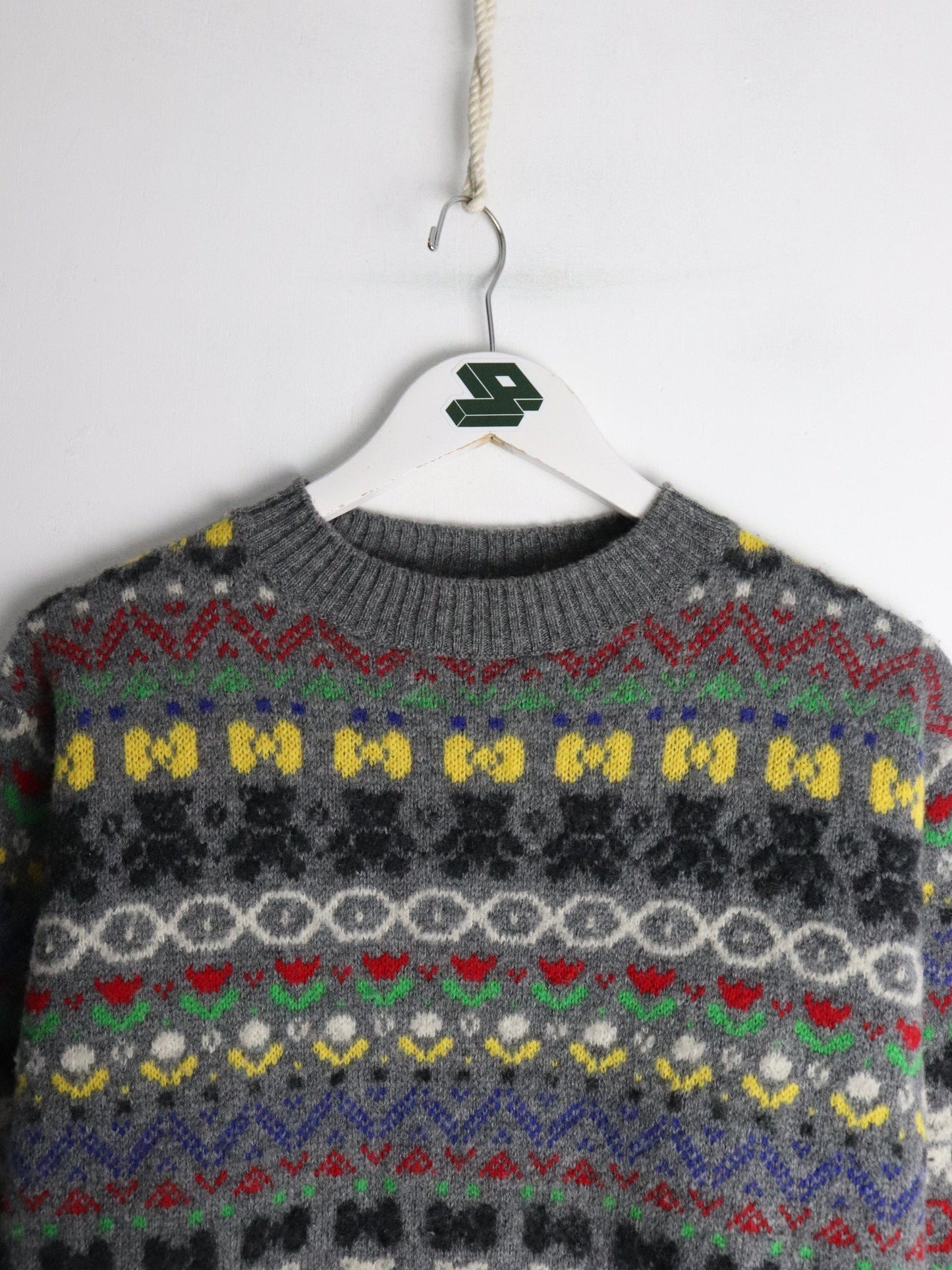 United Colors of Benetton Sweater Youth L/XL Grey Wool Blend Knit from propervintagecanada