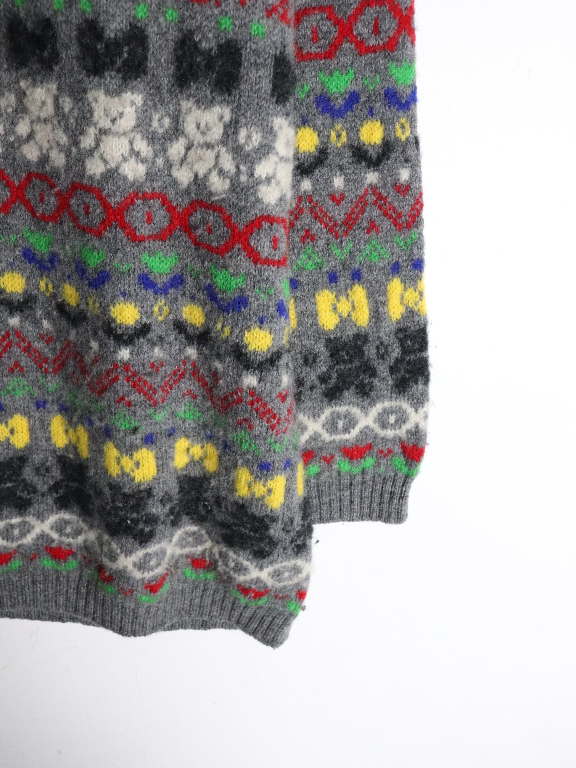 United Colors of Benetton Sweater Youth L/XL Grey Wool Blend Knit from propervintagecanada
