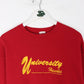 University Hawks Sweatshirt Mens Medium Red Collegiate
