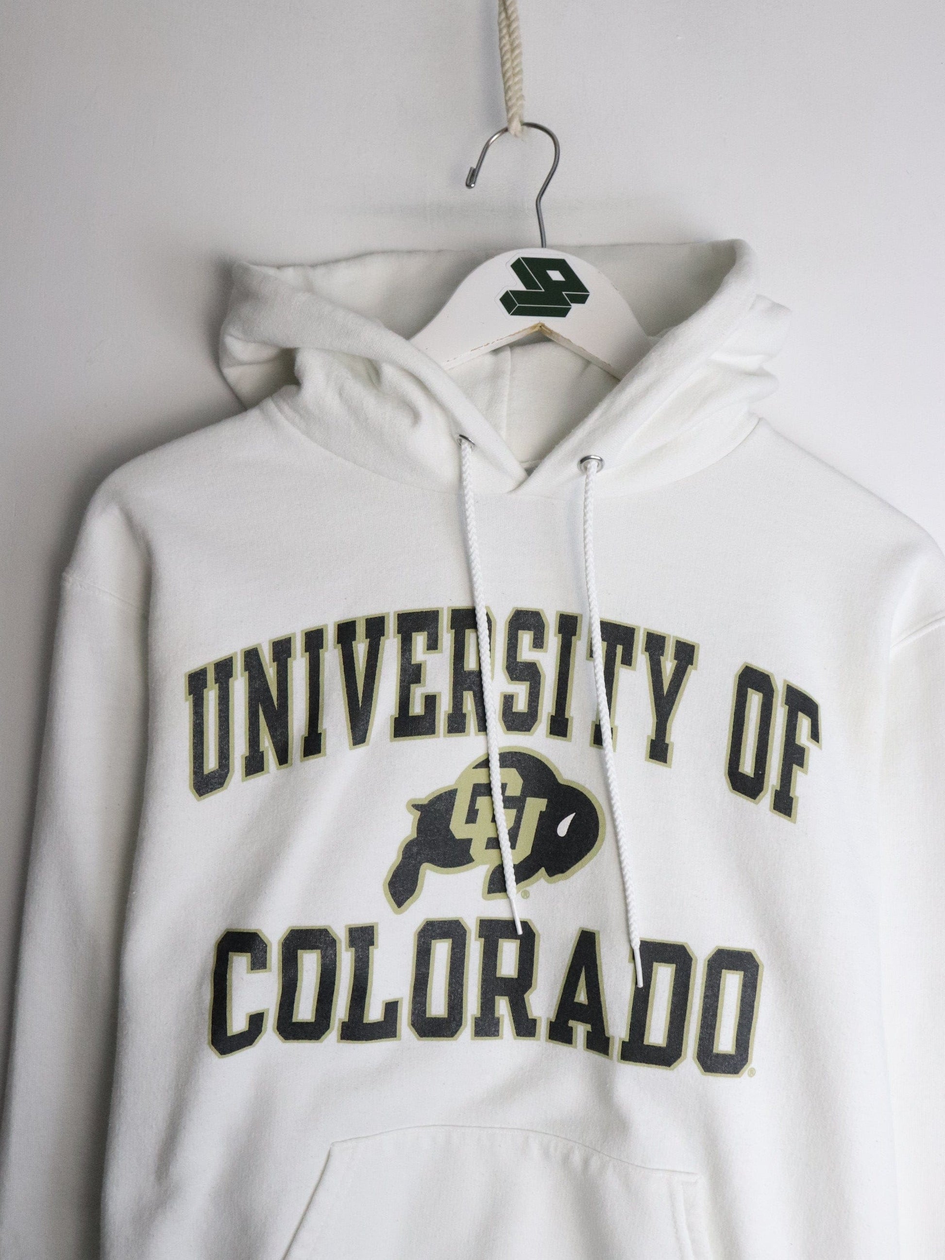 University of Colorado Sweatshirt Mens Small White Hoodie from propervintagecanada
