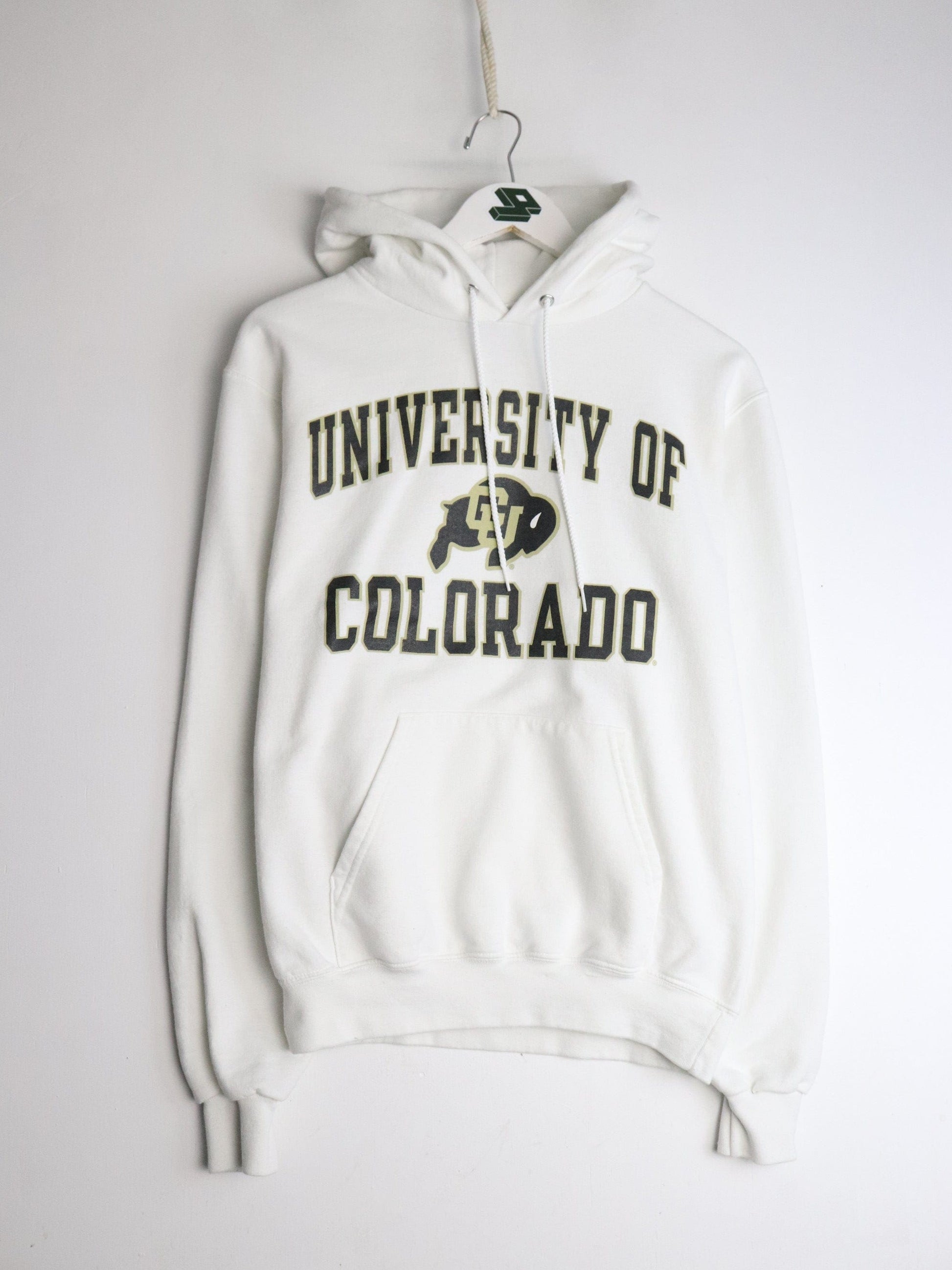 University of Colorado Sweatshirt Mens Small White Hoodie from propervintagecanada