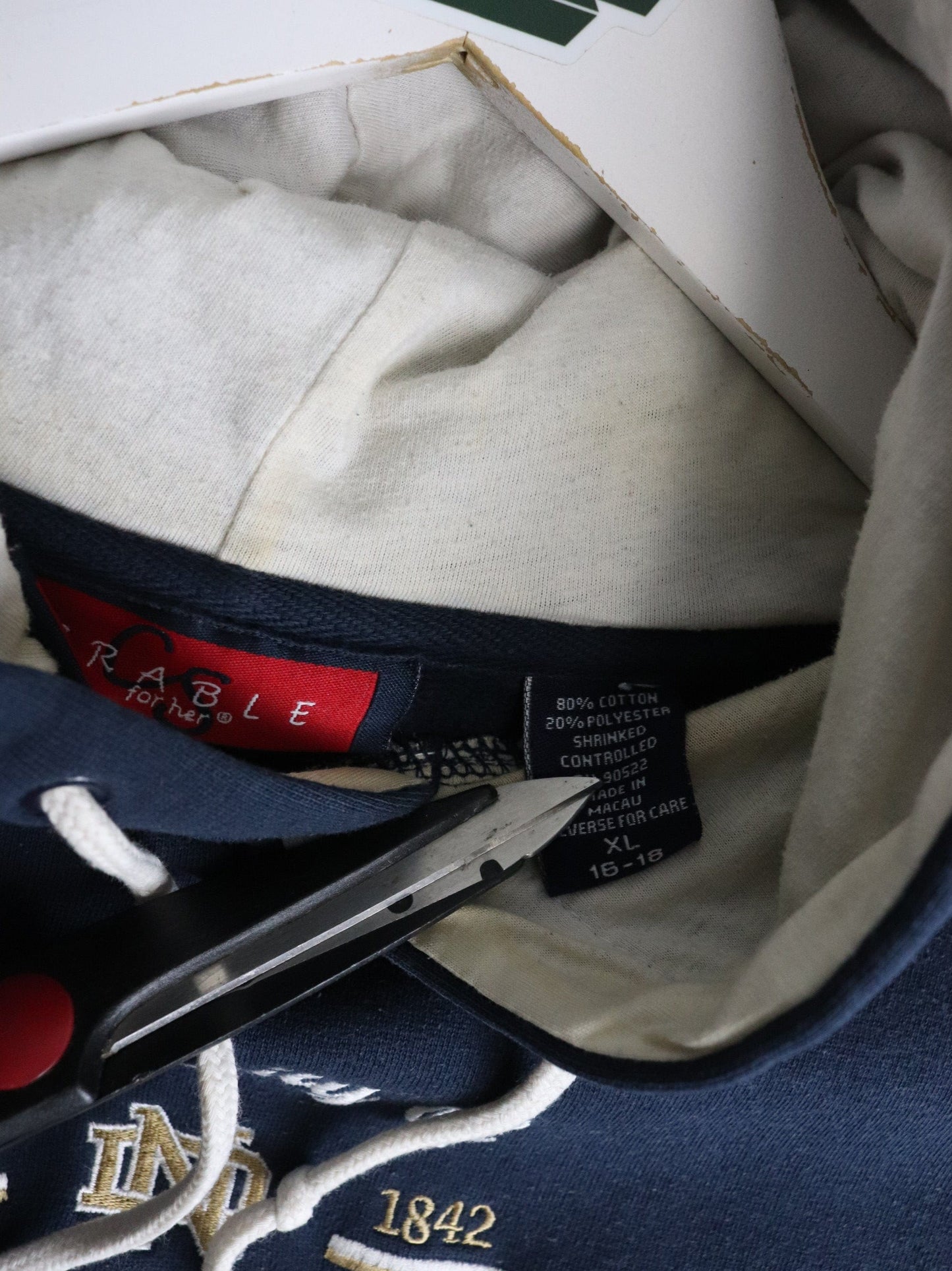 University of Notre Dame Sweatshirt Women's XL Blue Hoodie from propervintagecanada