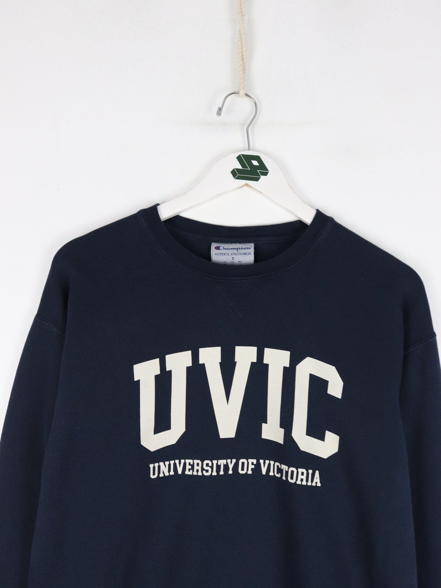 University of Victoria Sweatshirt Mens Small Blue College Champion from propervintagecanada